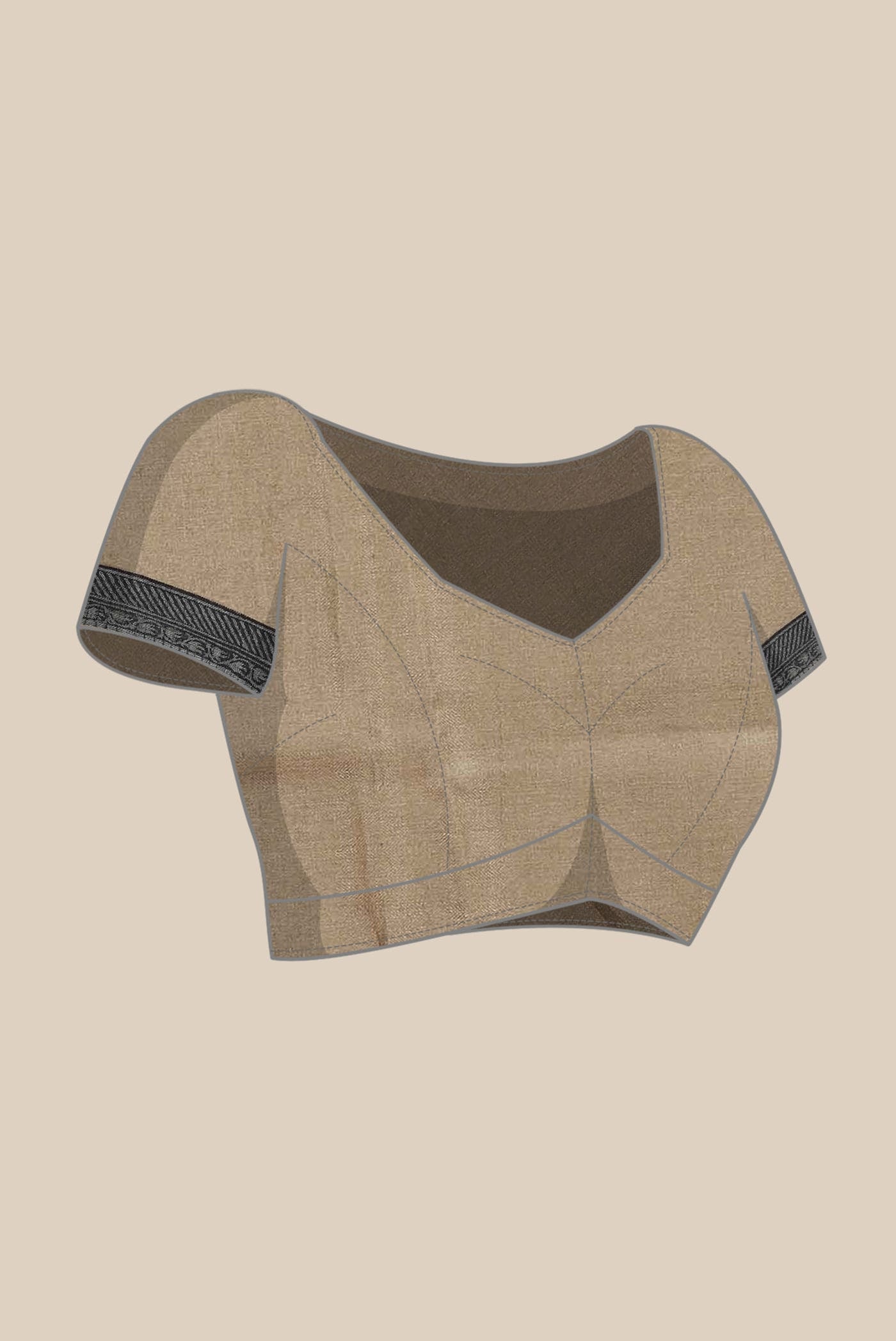 Beige Pashmina Silk Saree