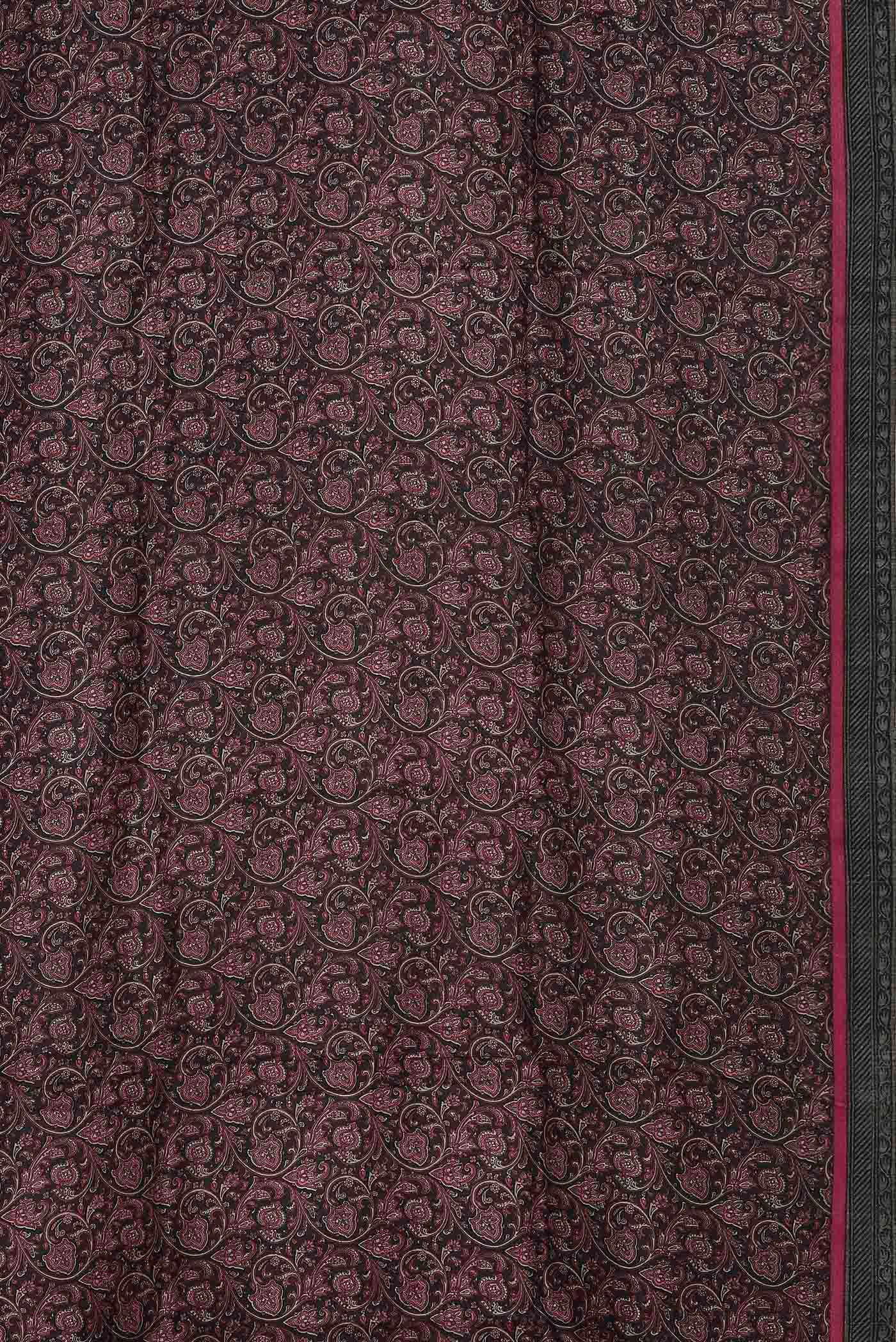 Black Pashmina Silk Saree