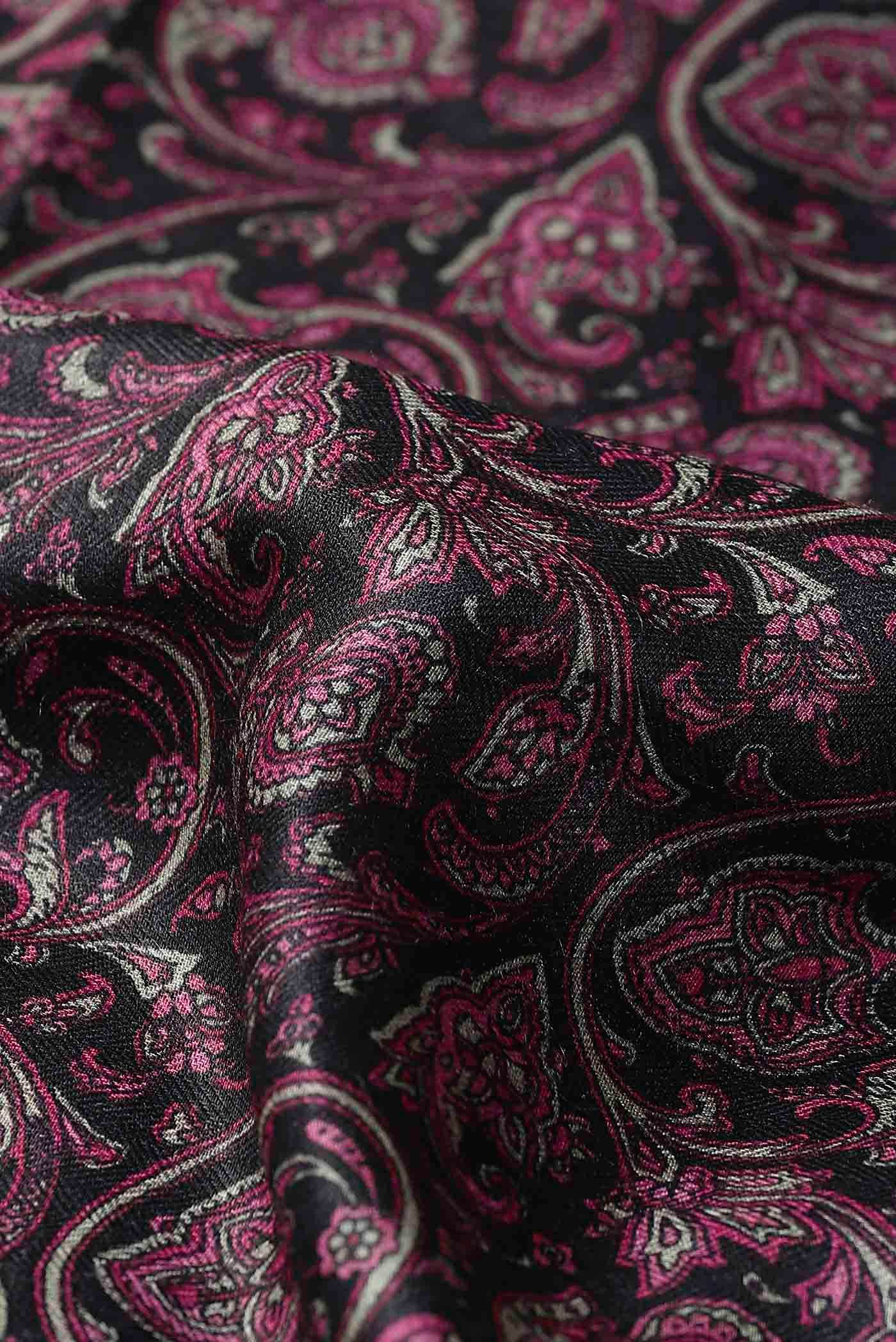 Black Pashmina Silk Saree