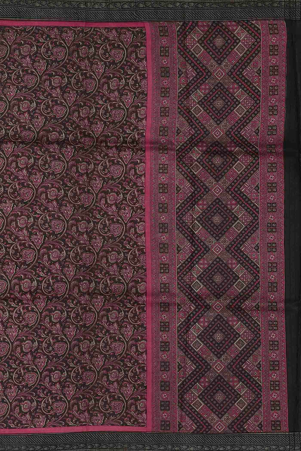 Black Pashmina Silk Saree