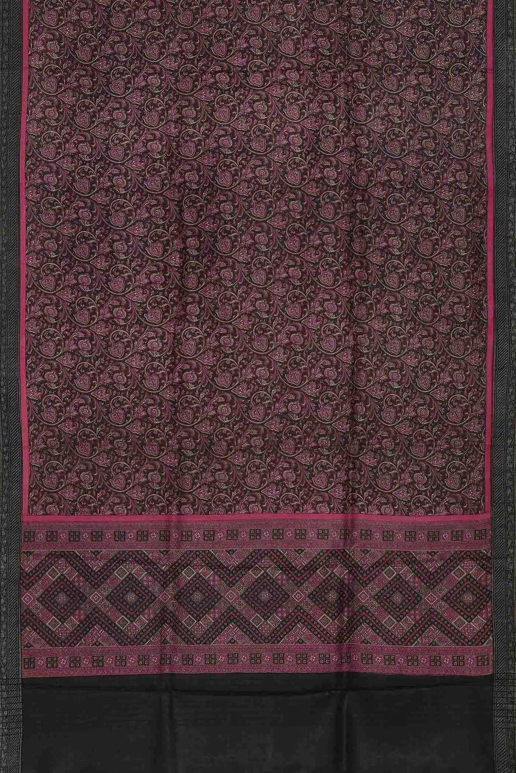 Black Pashmina Silk Saree