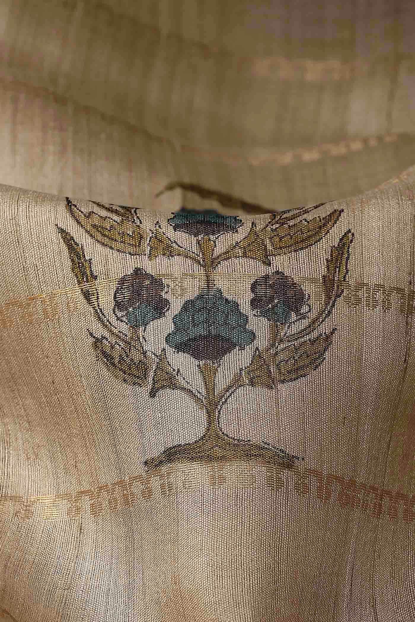 Beige Bhagalpuri Tussar Silk Saree