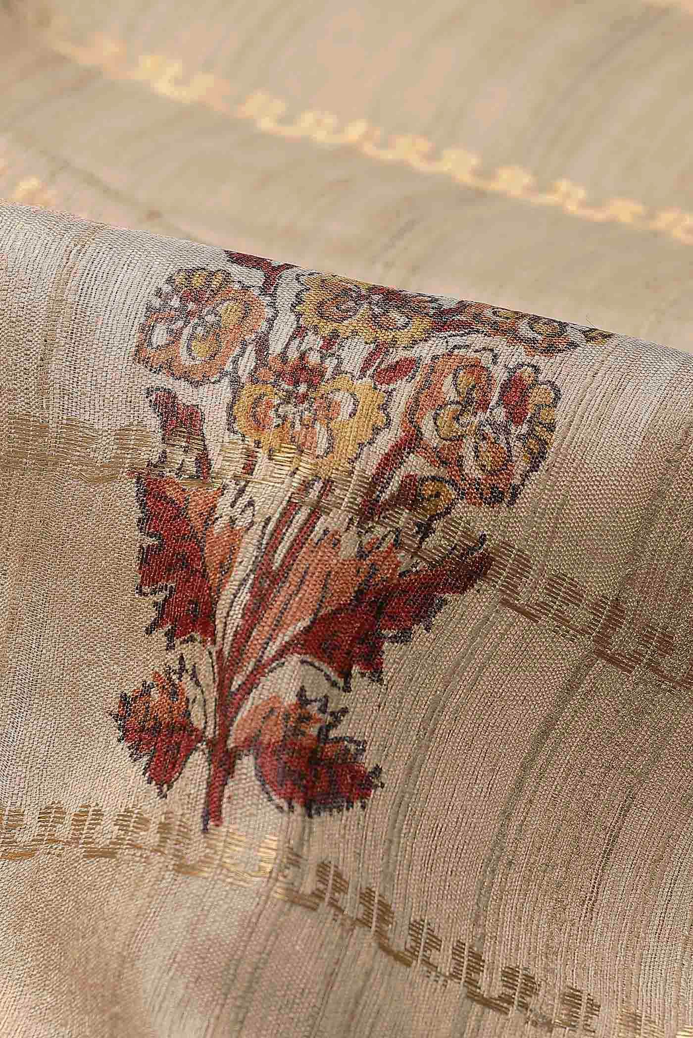 Beige Bhagalpuri Tussar Silk Saree