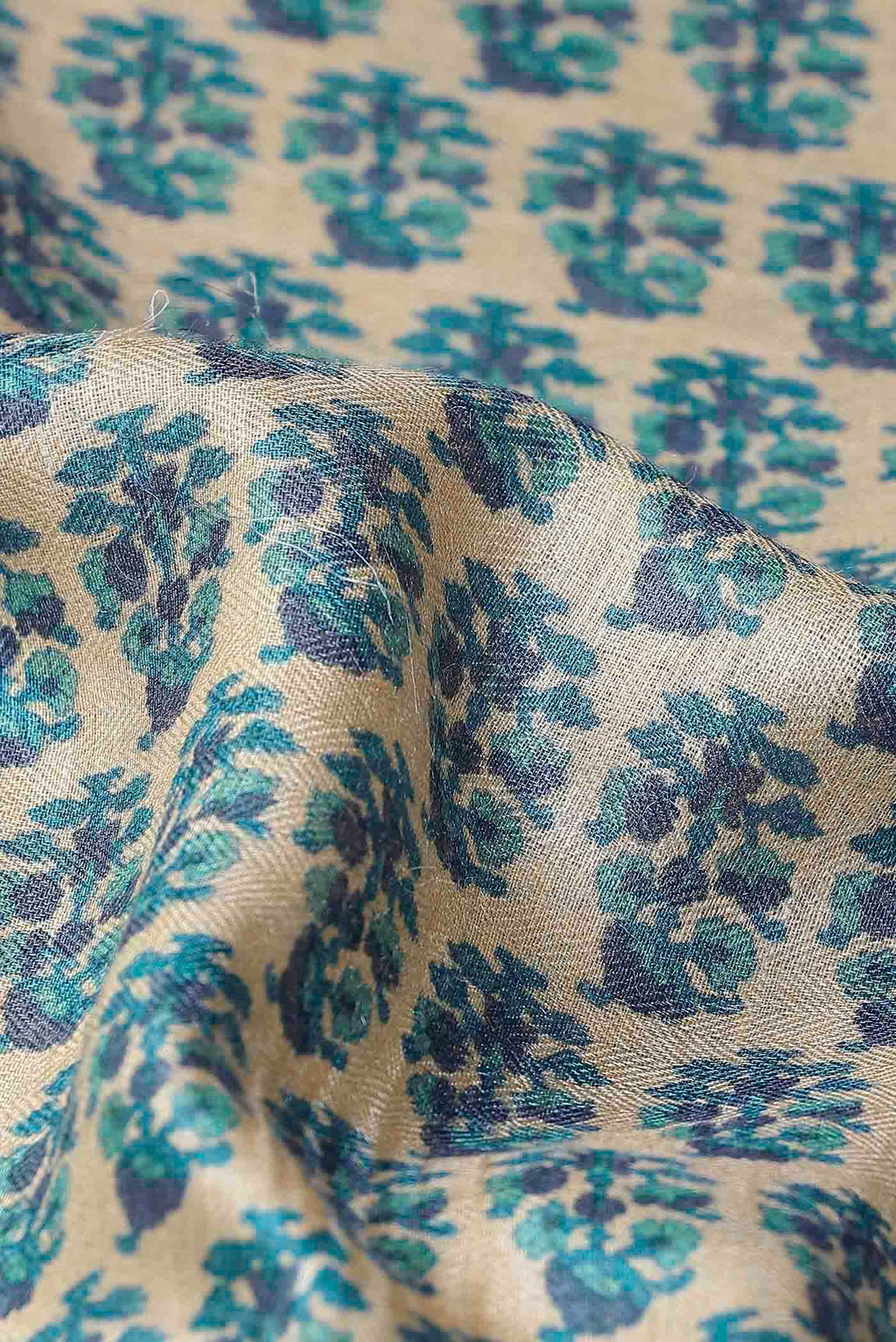 Beige Pashmina Silk Saree