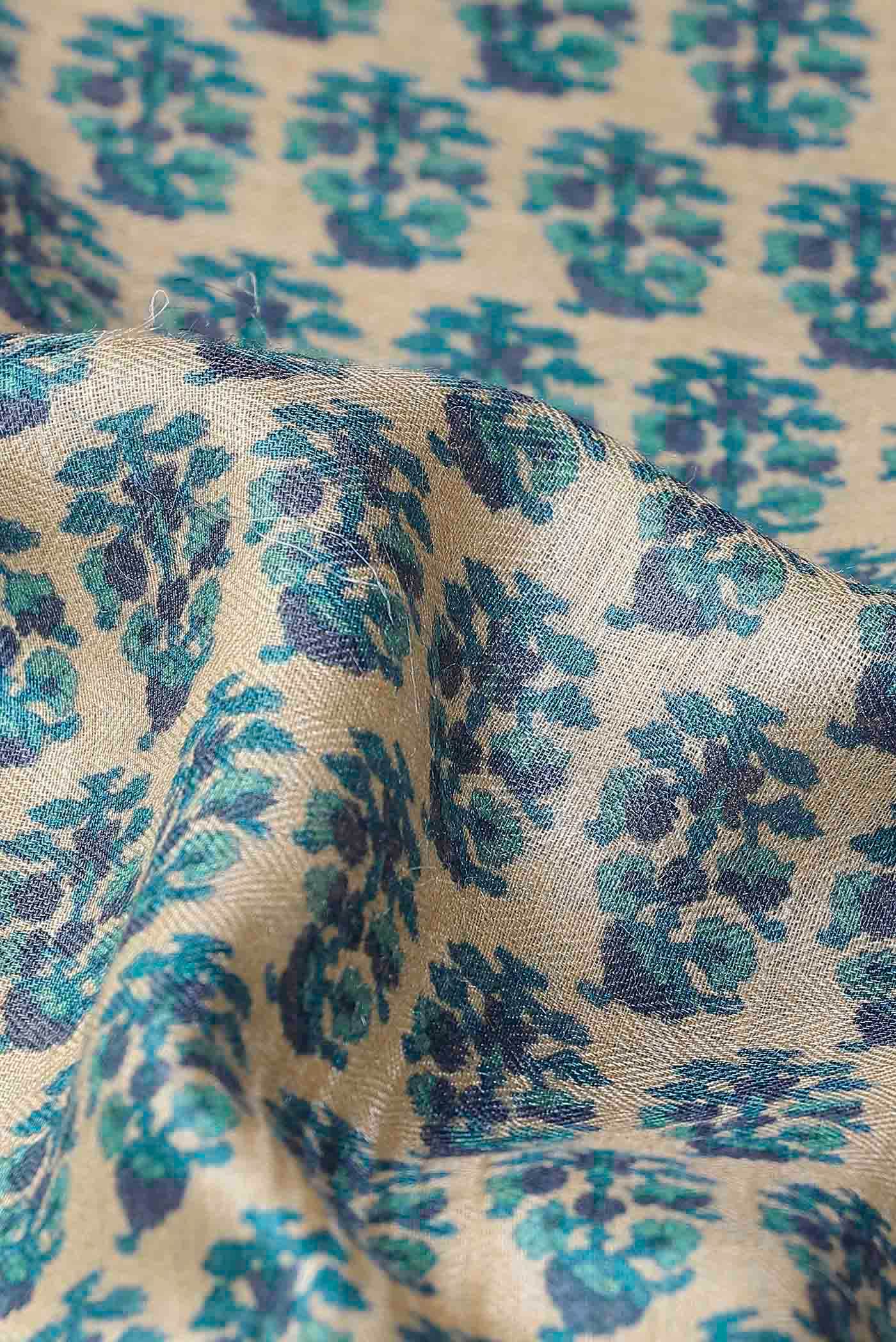 Beige Pashmina Silk Saree