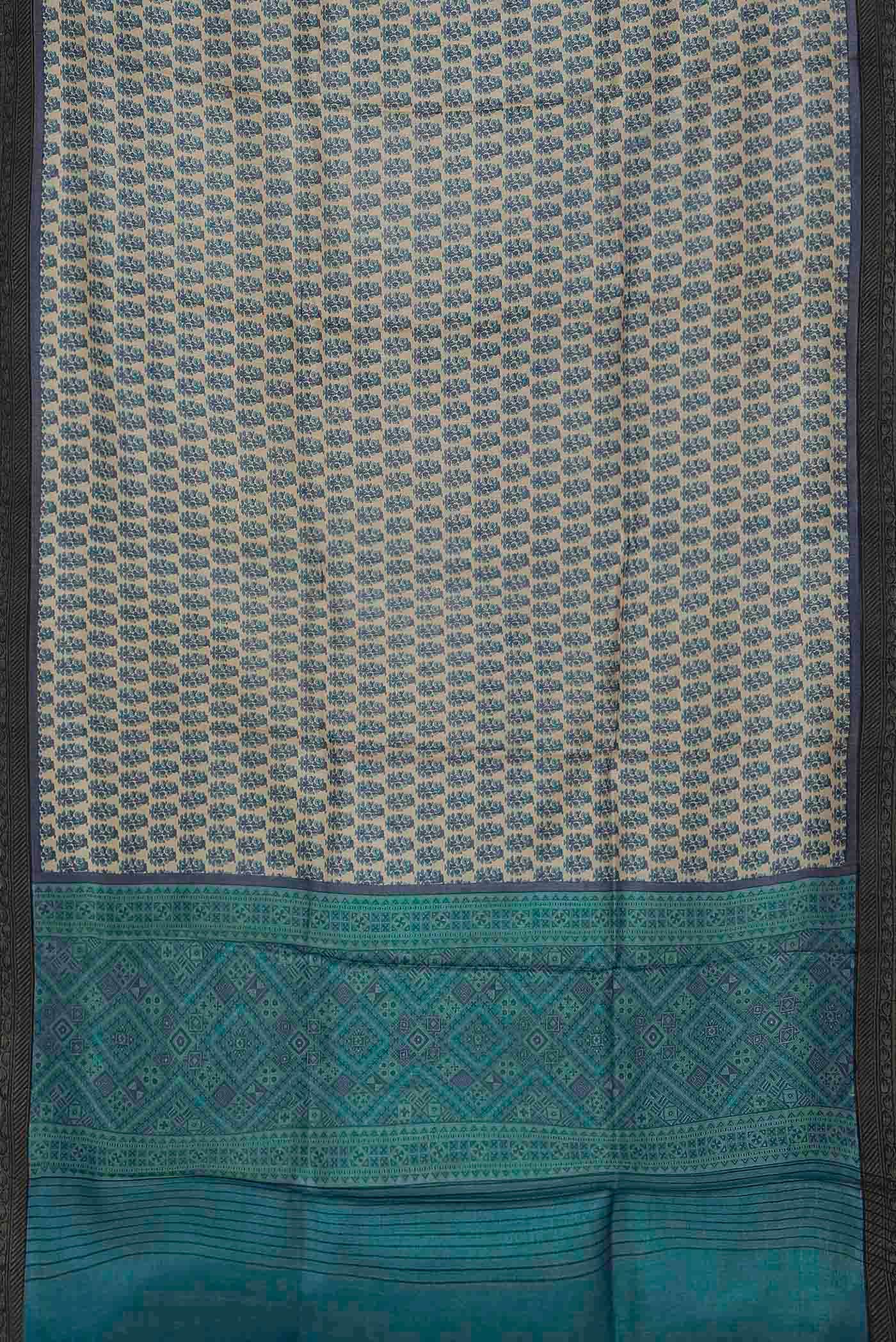 Beige Pashmina Silk Saree