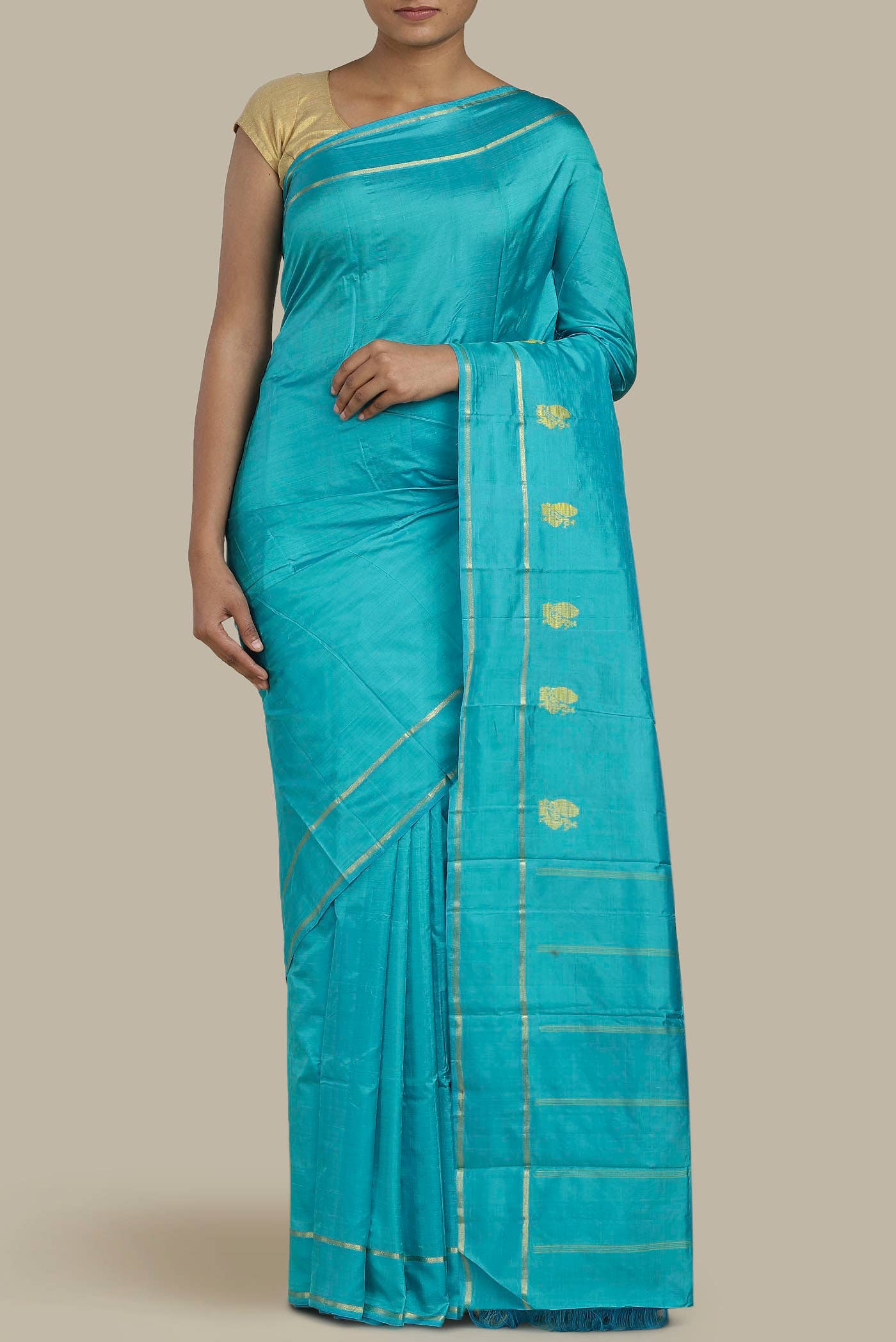 Blue Kanchipuram Silk Saree