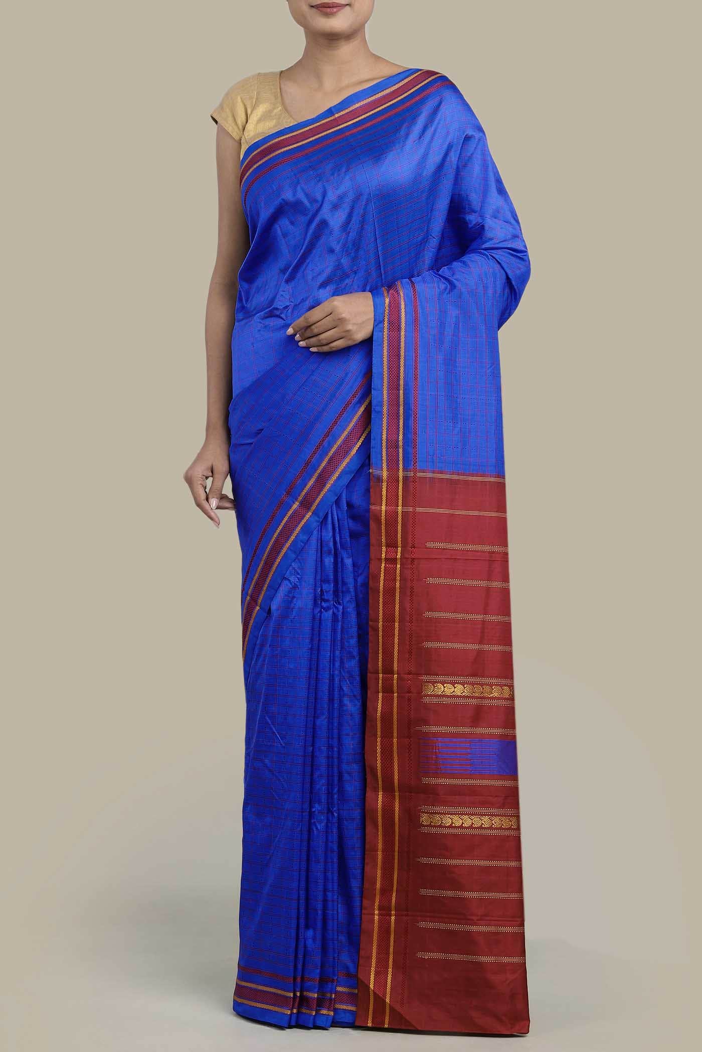 Blue Kanchipuram Silk Saree