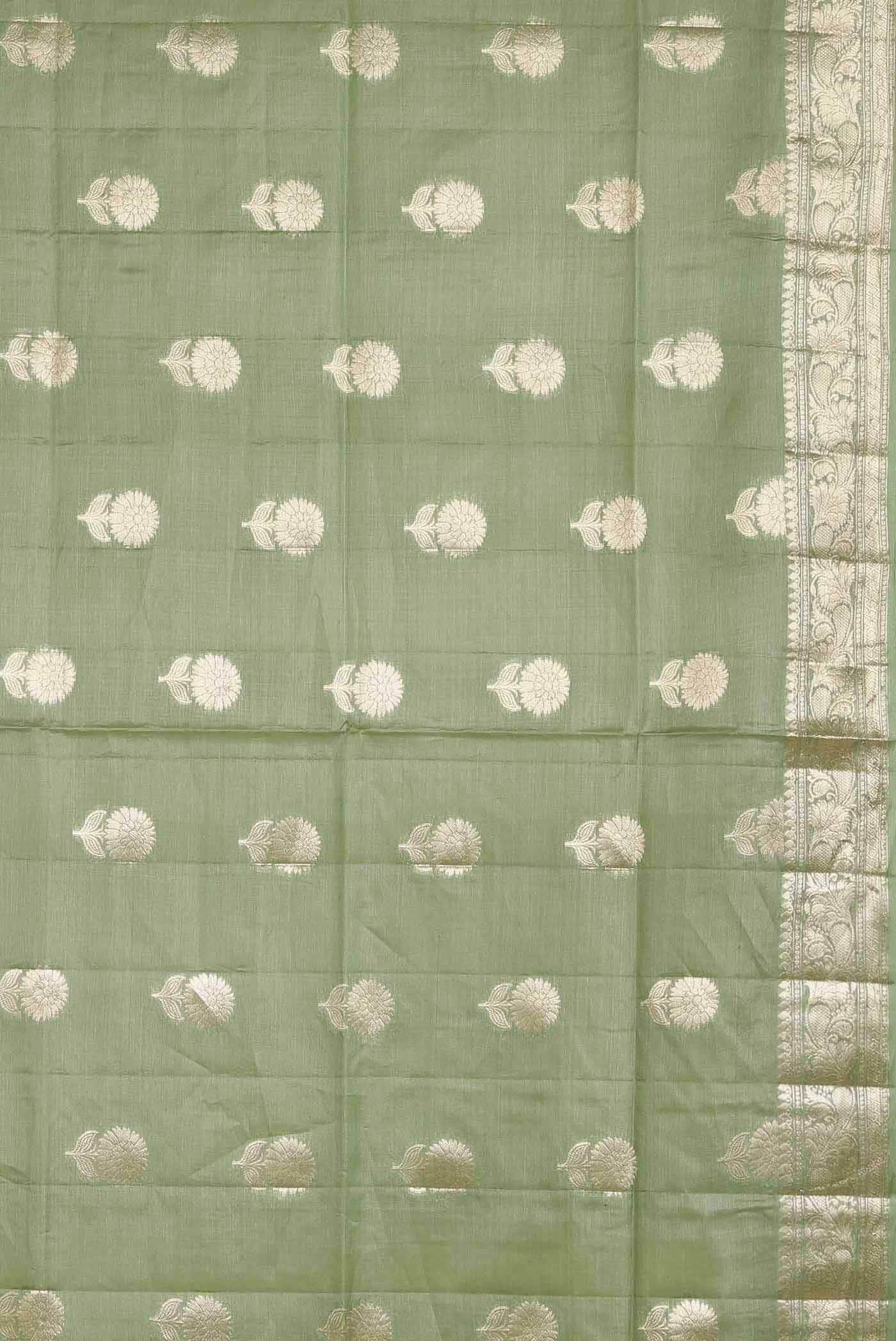 Green Banarasi Tussar Silk Saree