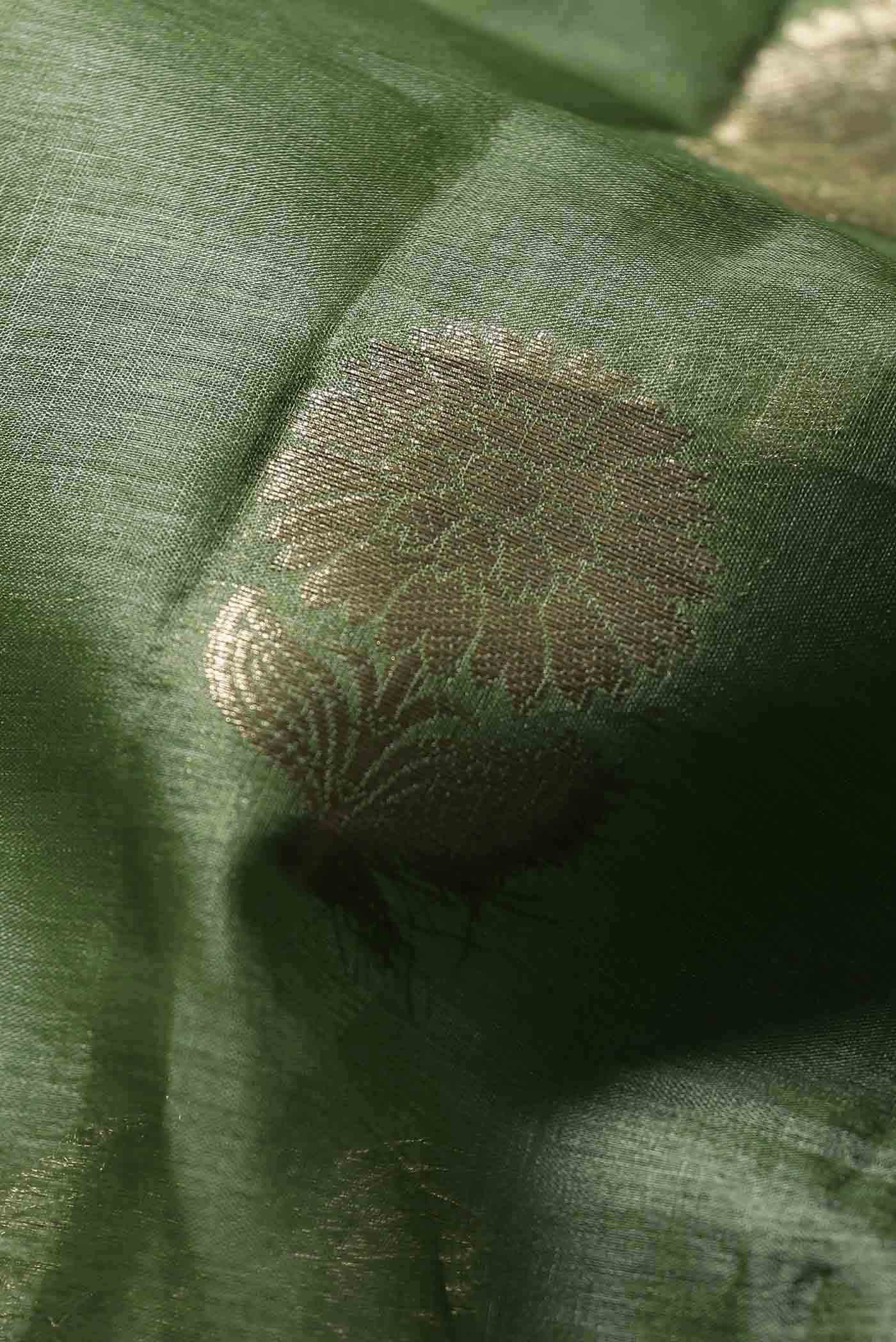 Green Banarasi Tussar Silk Saree