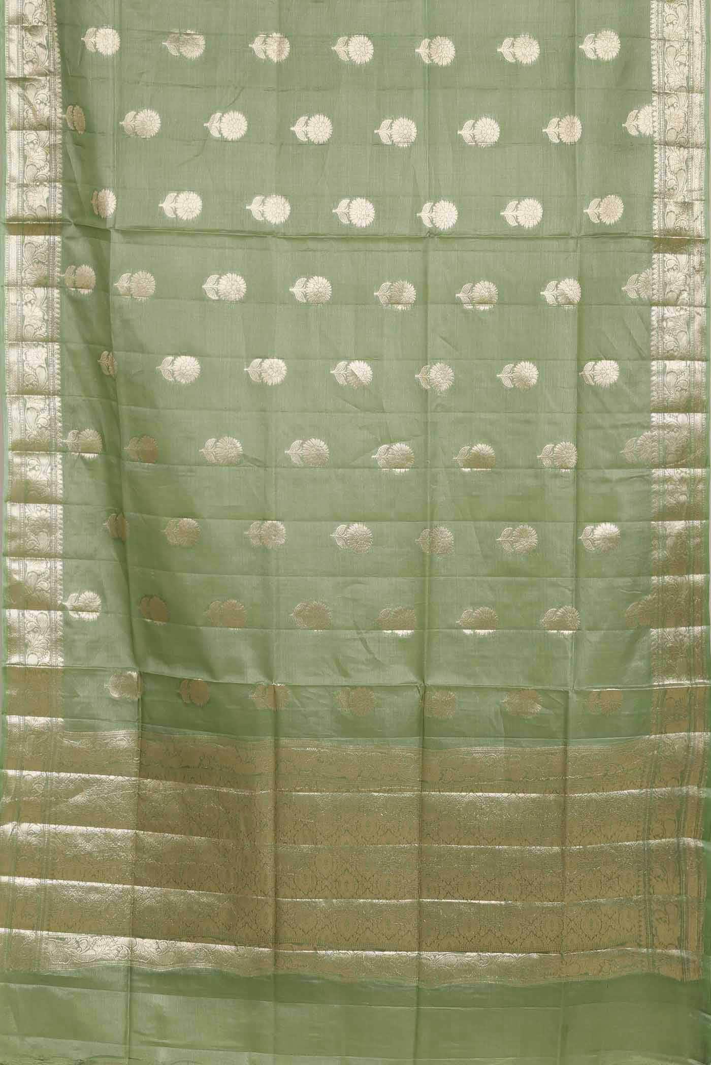 Green Banarasi Tussar Silk Saree