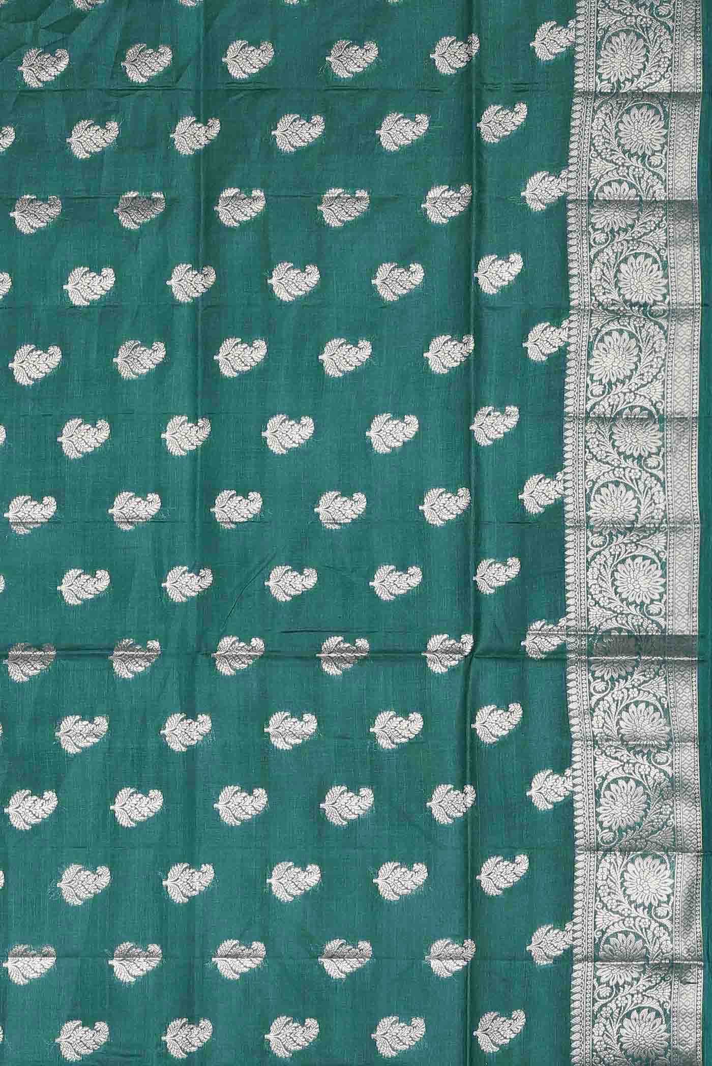 Green Banarasi Tussar Silk Saree