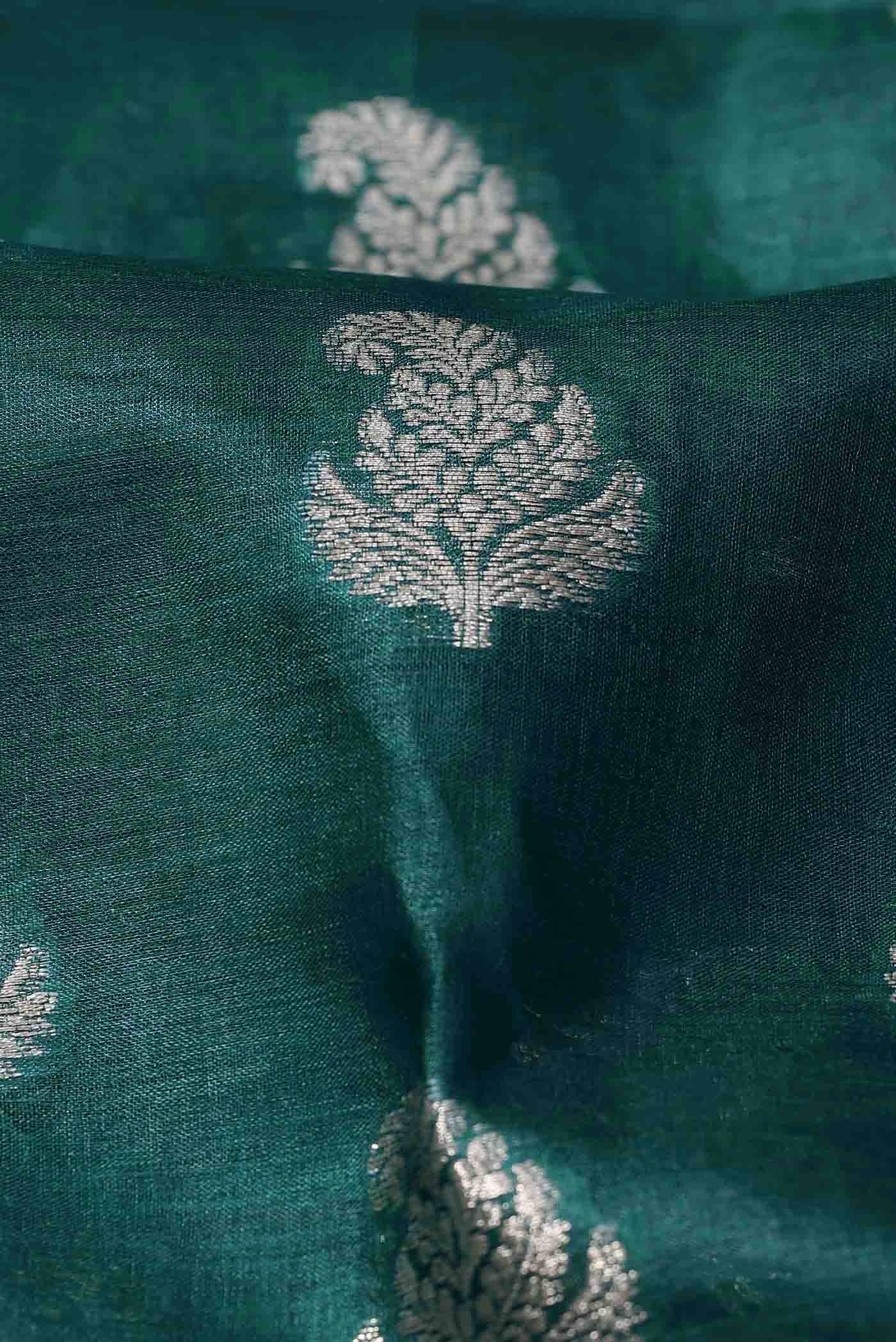 Green Banarasi Tussar Silk Saree