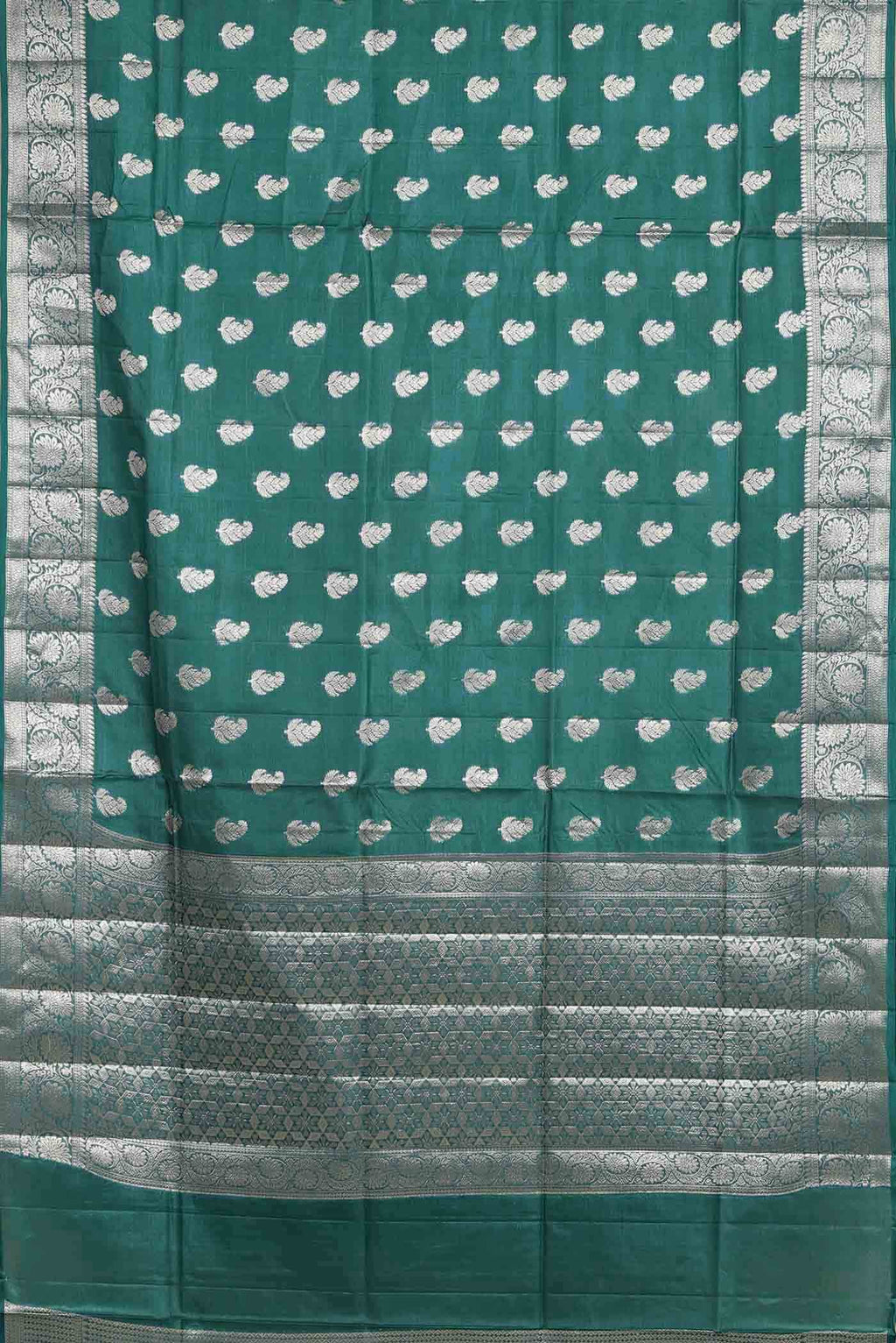 Green Banarasi Tussar Silk Saree