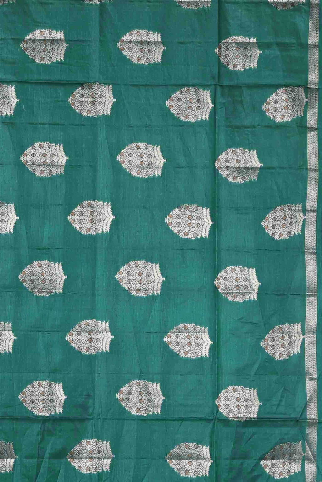 Green Banarasi Tussar Silk Saree