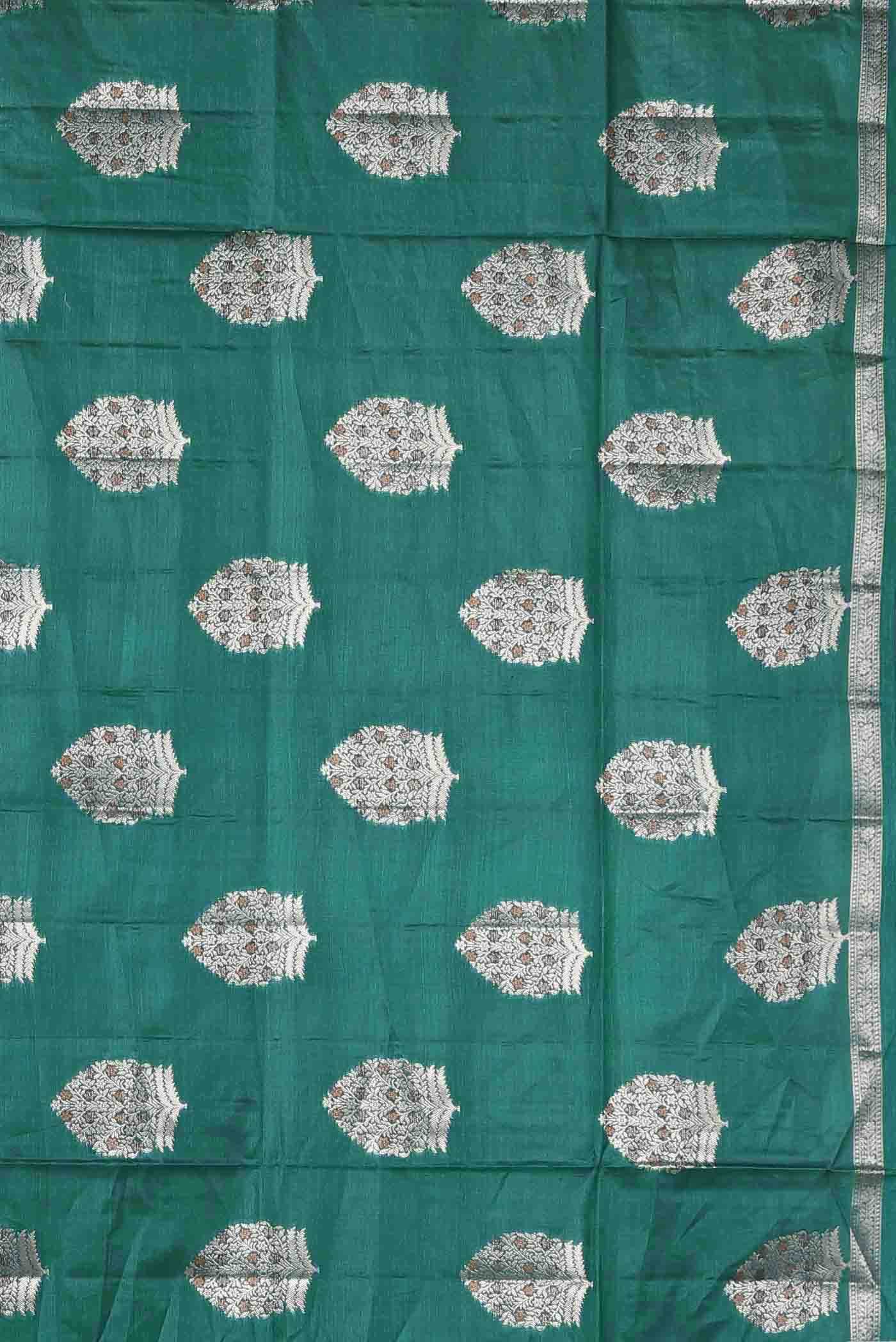 Green Banarasi Tussar Silk Saree