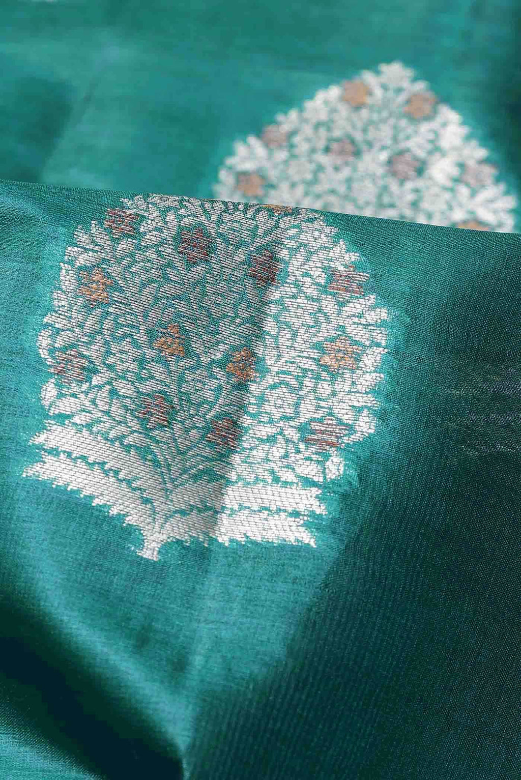 Green Banarasi Tussar Silk Saree