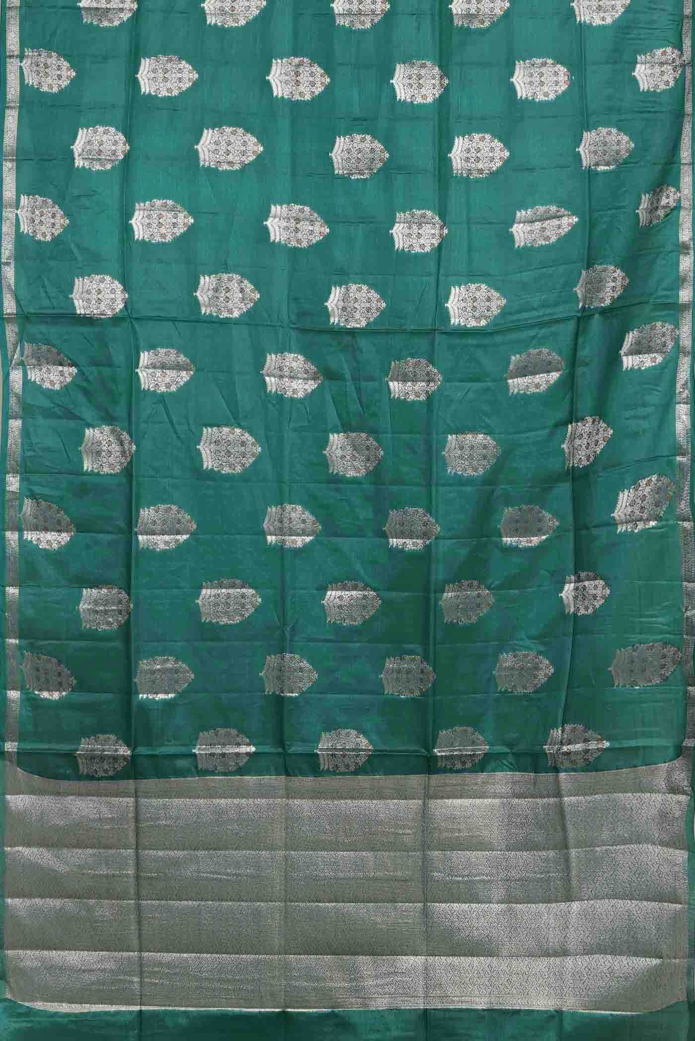 Green Banarasi Tussar Silk Saree