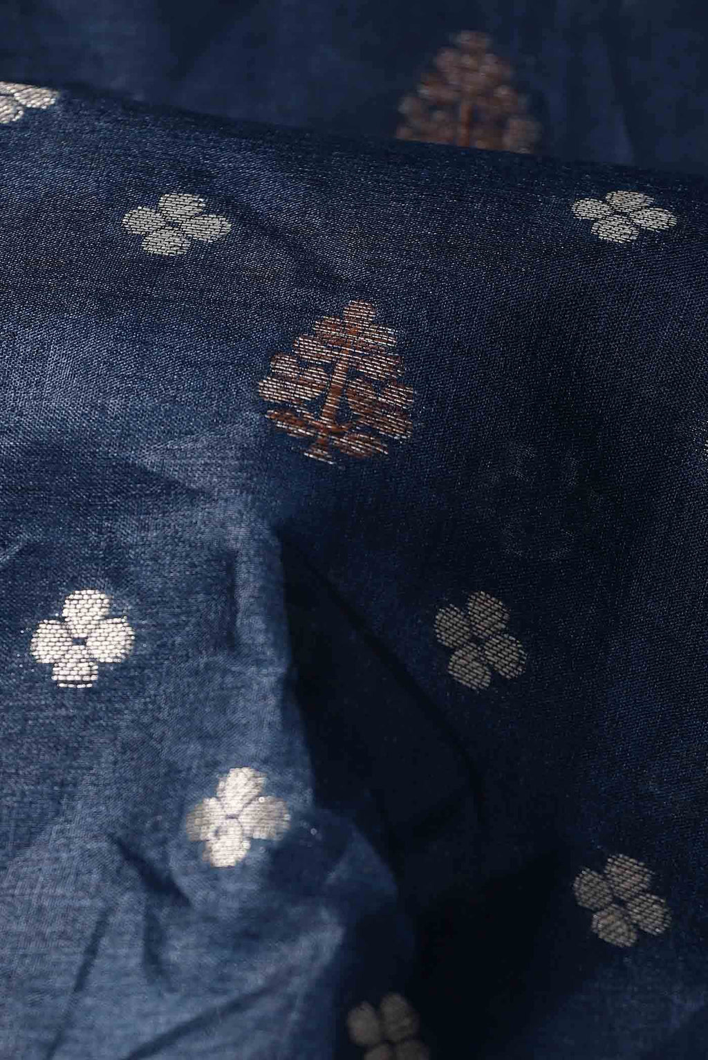 Blue Banarasi Tussar Silk Saree