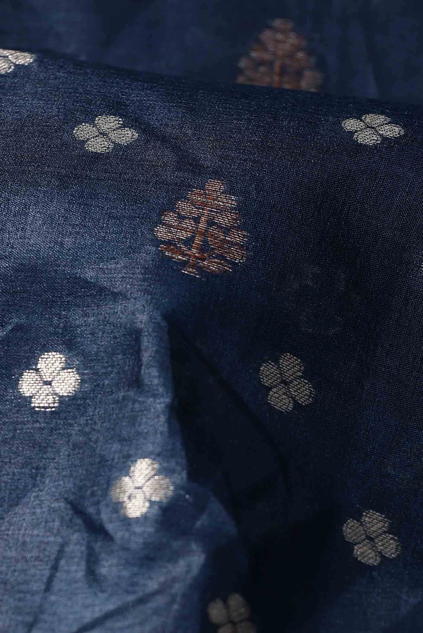Blue Banarasi Tussar Silk Saree