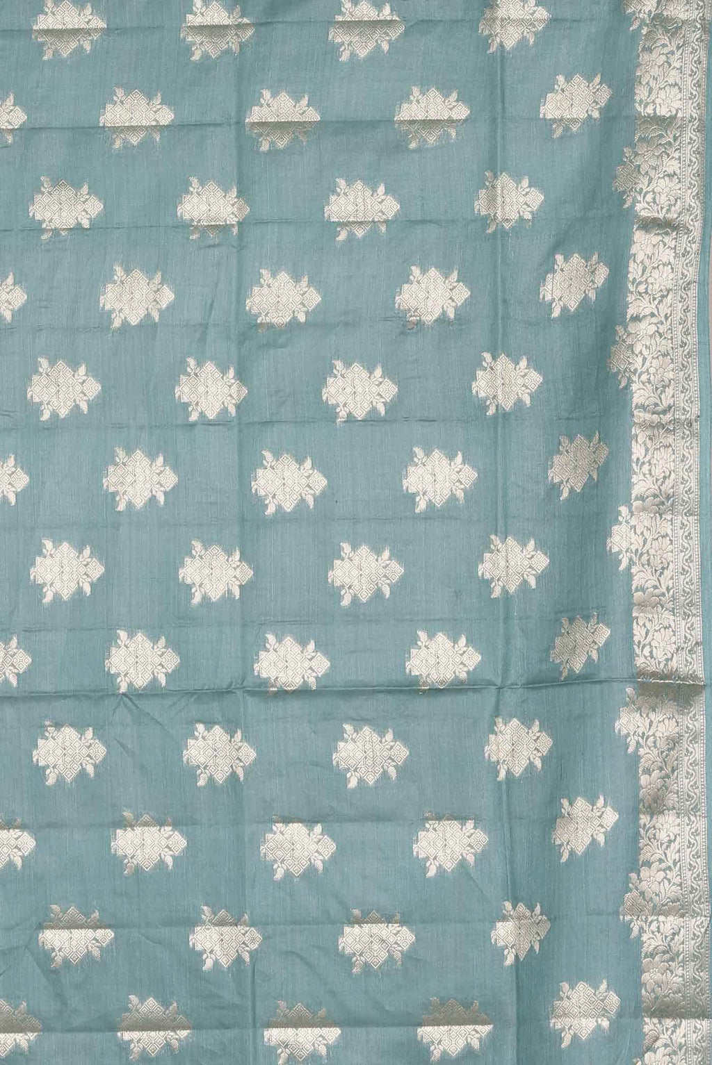 Blue Banarasi Tussar Silk Saree