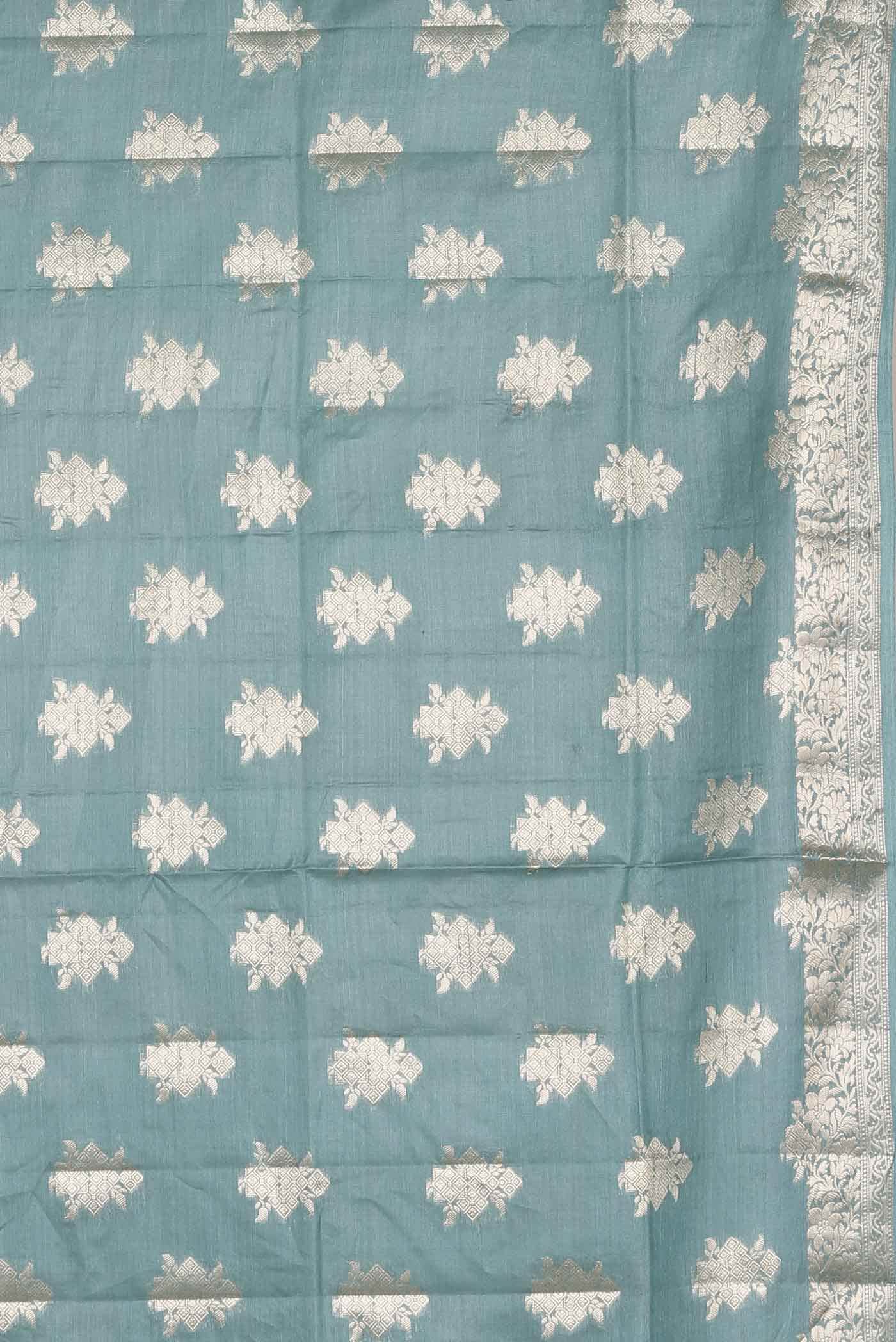 Blue Banarasi Tussar Silk Saree