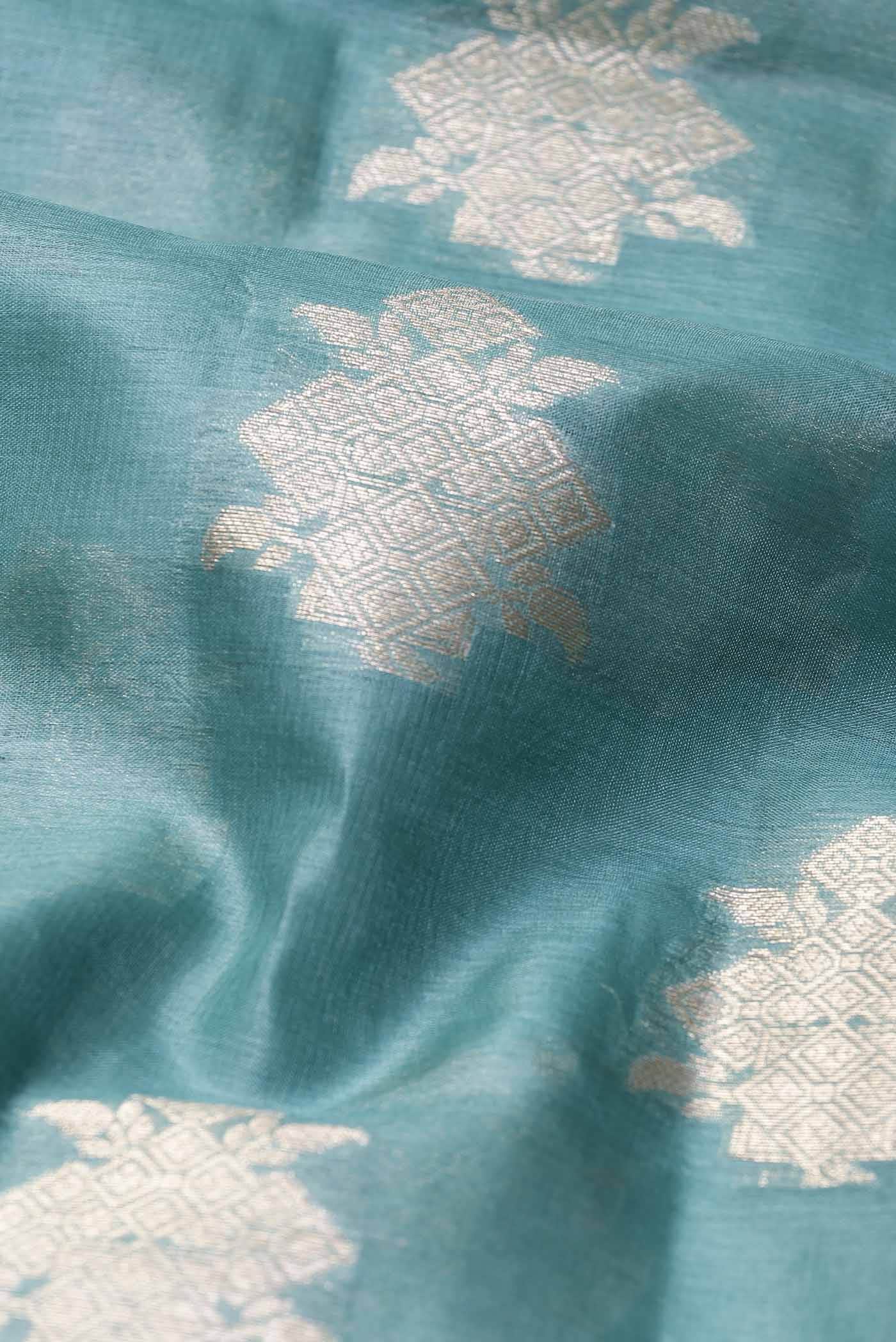 Blue Banarasi Tussar Silk Saree