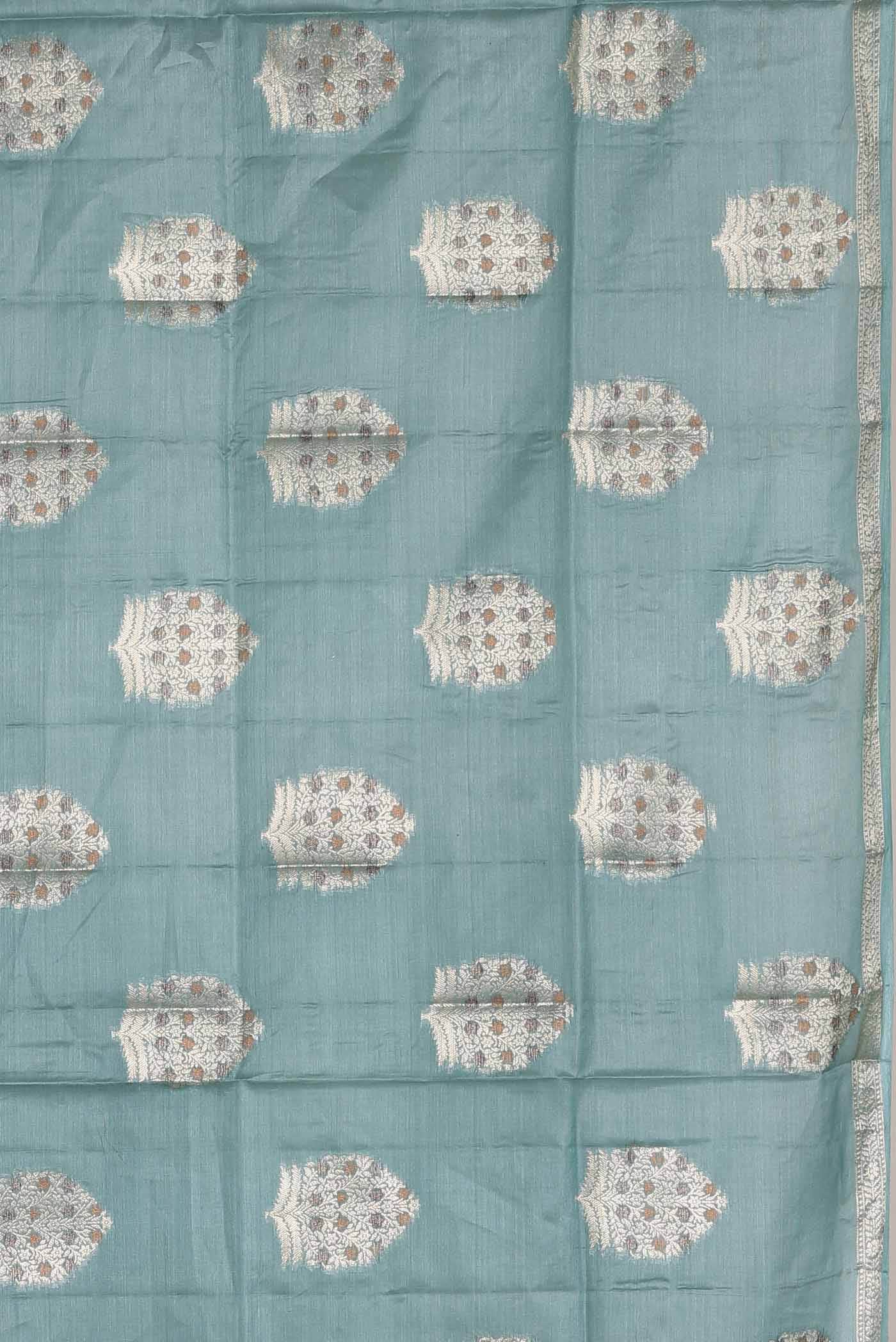 Blue Banarasi Tussar Silk Saree