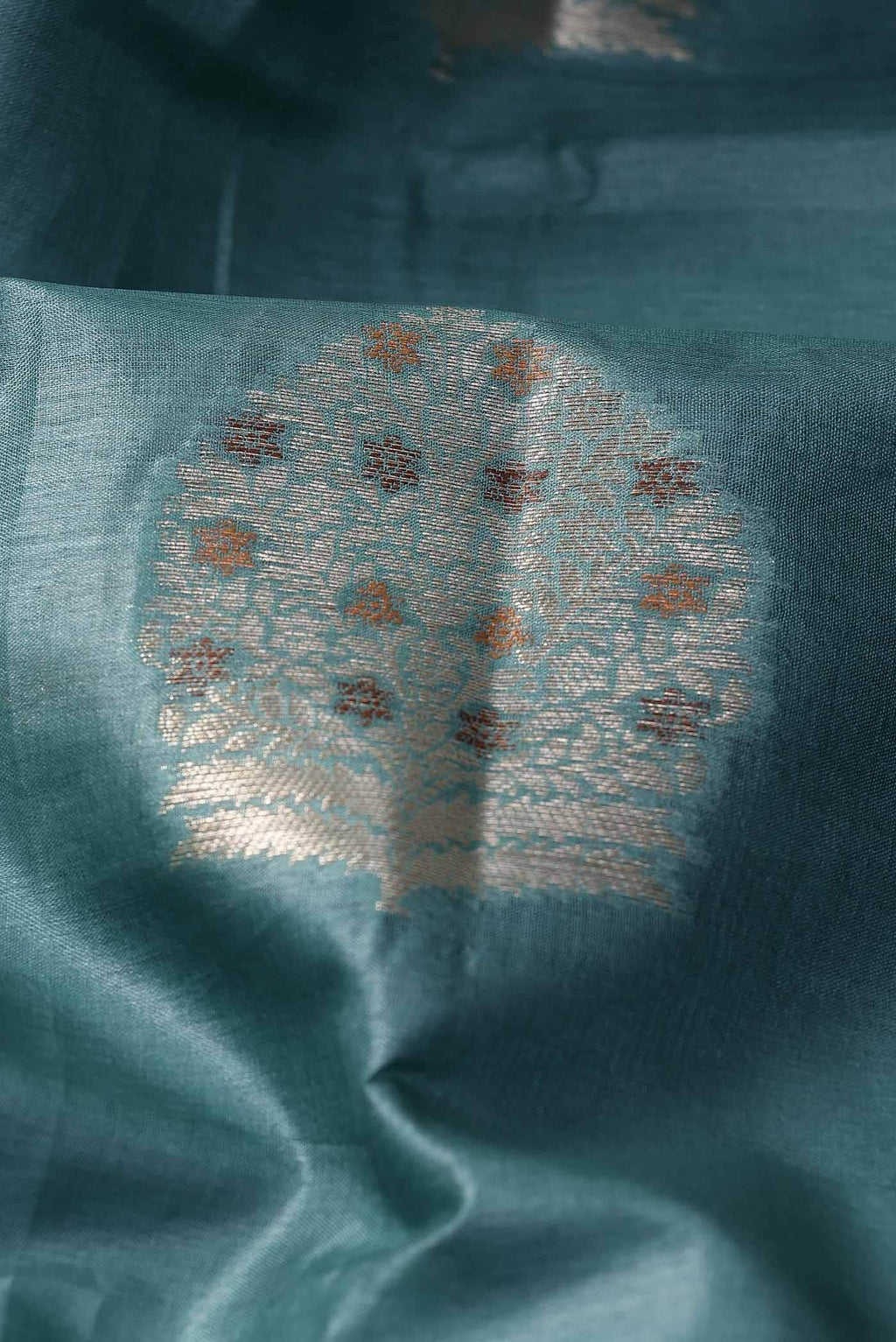 Blue Banarasi Tussar Silk Saree