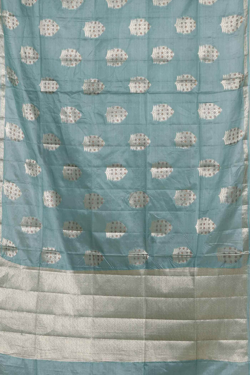 Blue Banarasi Tussar Silk Saree