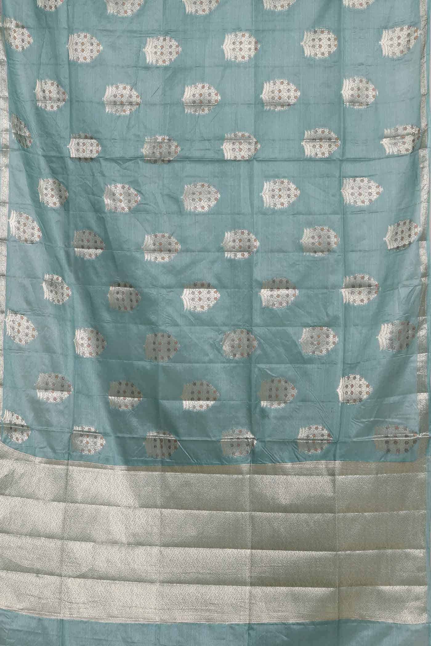 Blue Banarasi Tussar Silk Saree