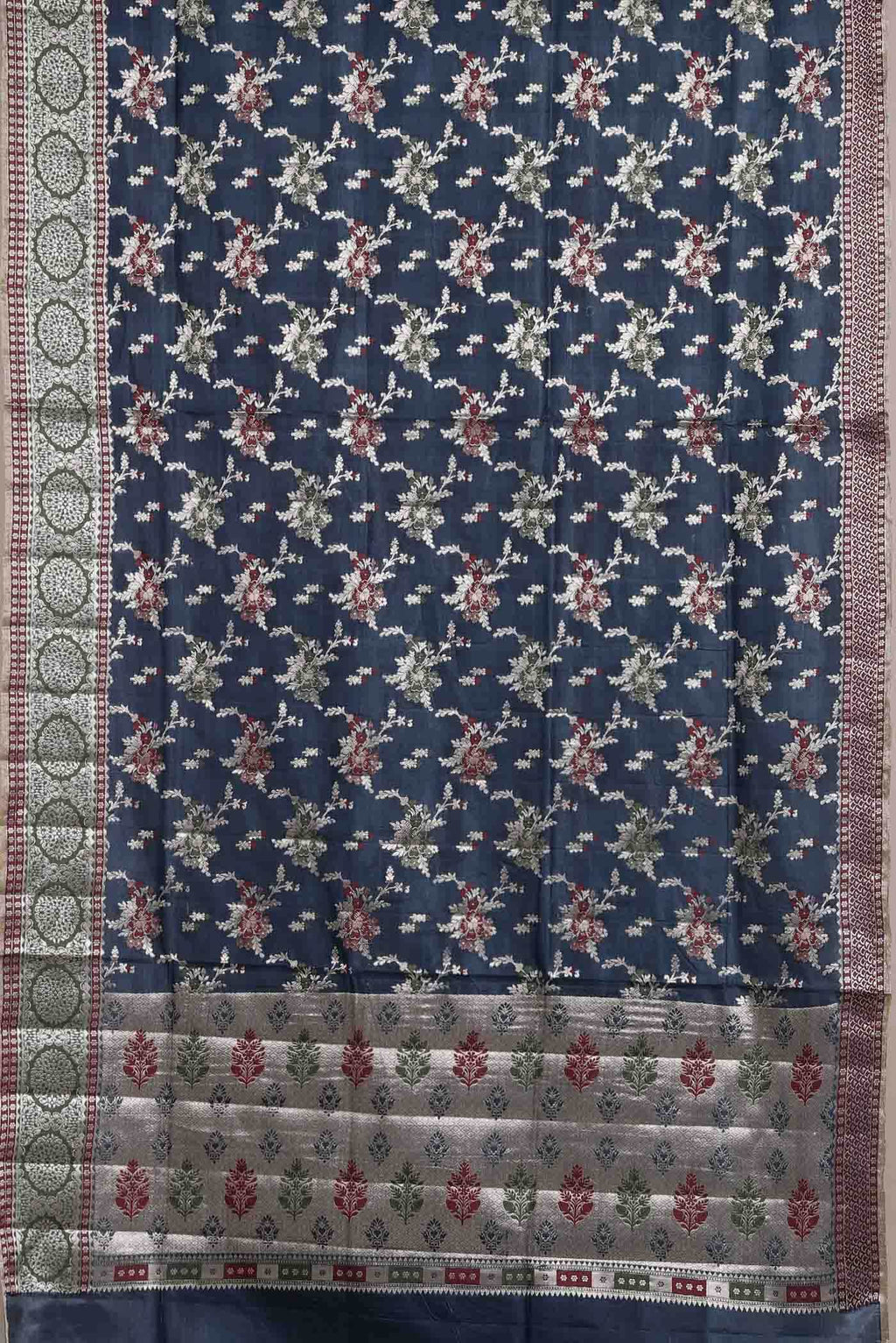 Blue Banarasi Tussar Silk Saree