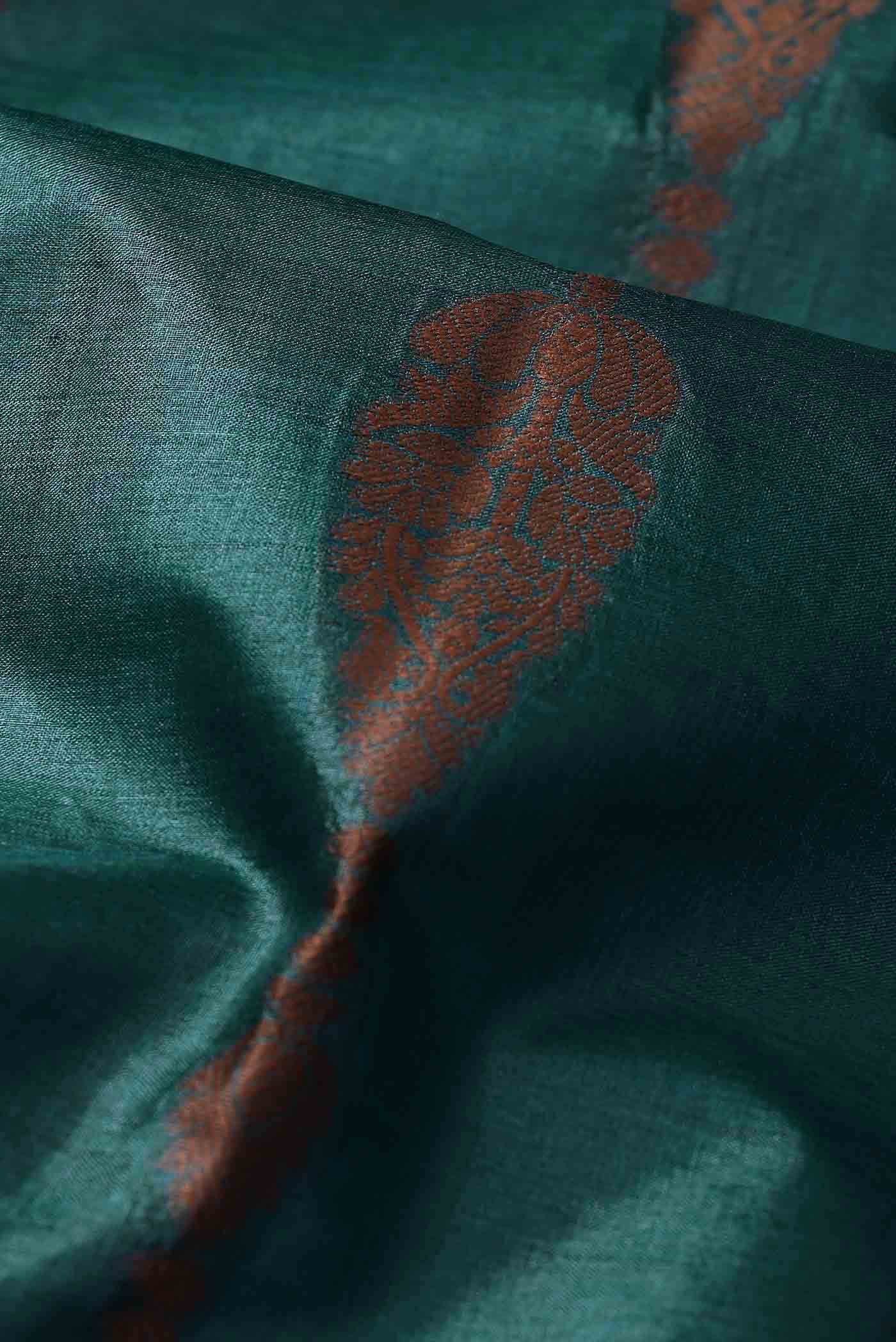 Green Banarasi Tussar Silk Saree