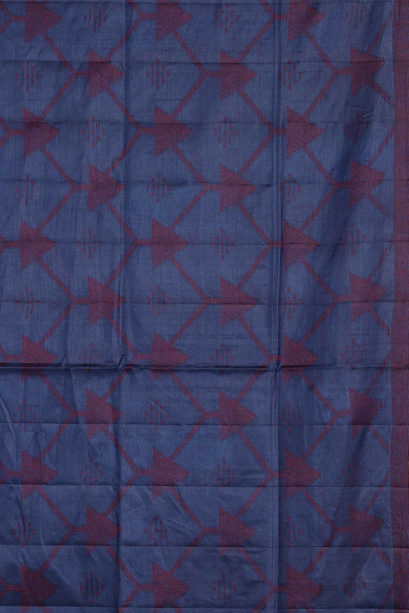Blue Banarasi Tussar Silk Saree