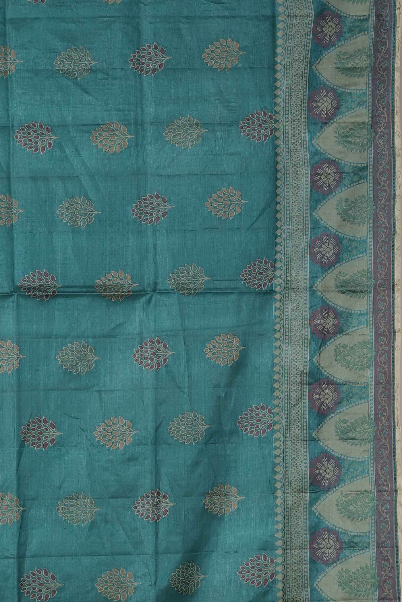 Blue Banarasi Tussar Silk Saree