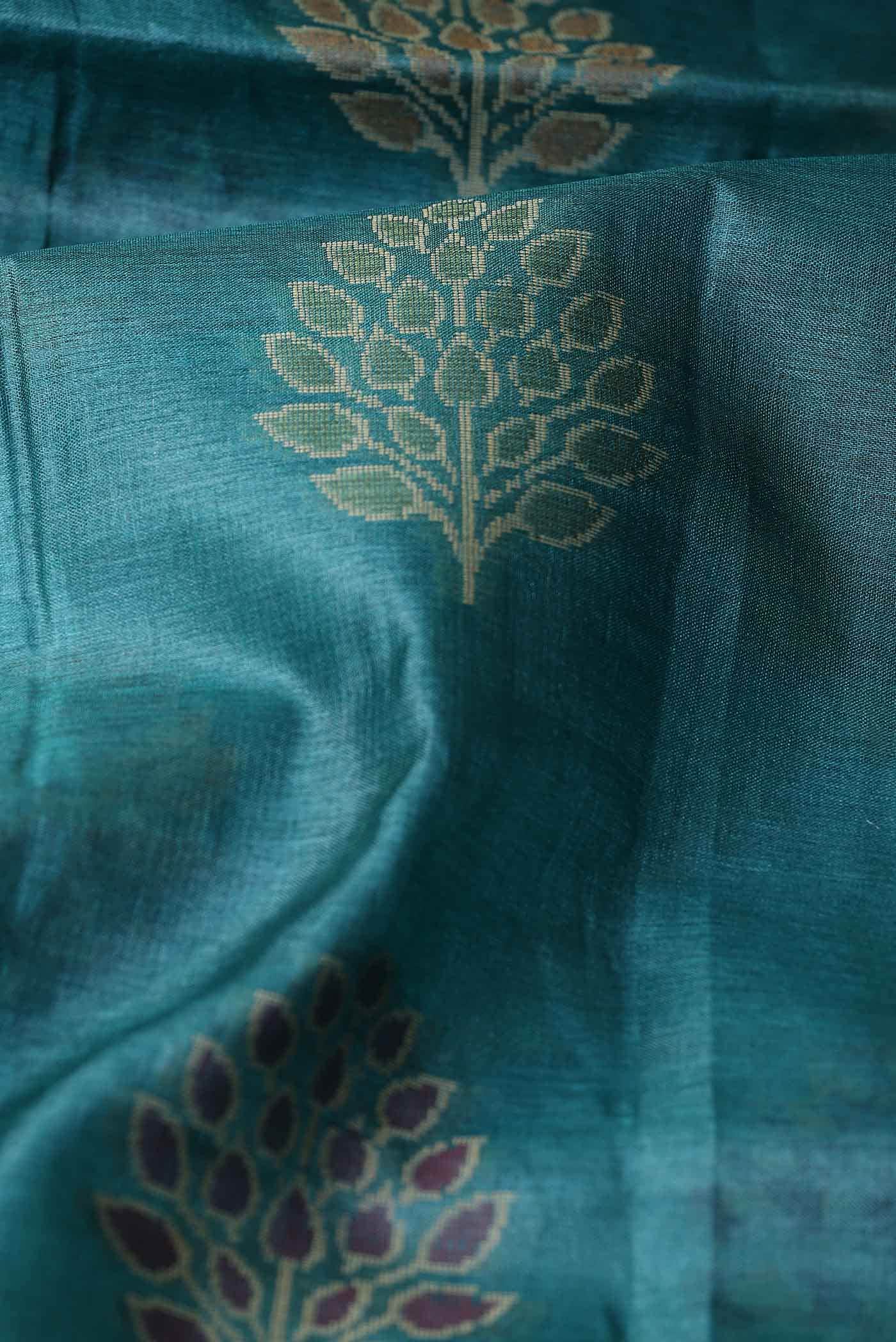 Blue Banarasi Tussar Silk Saree