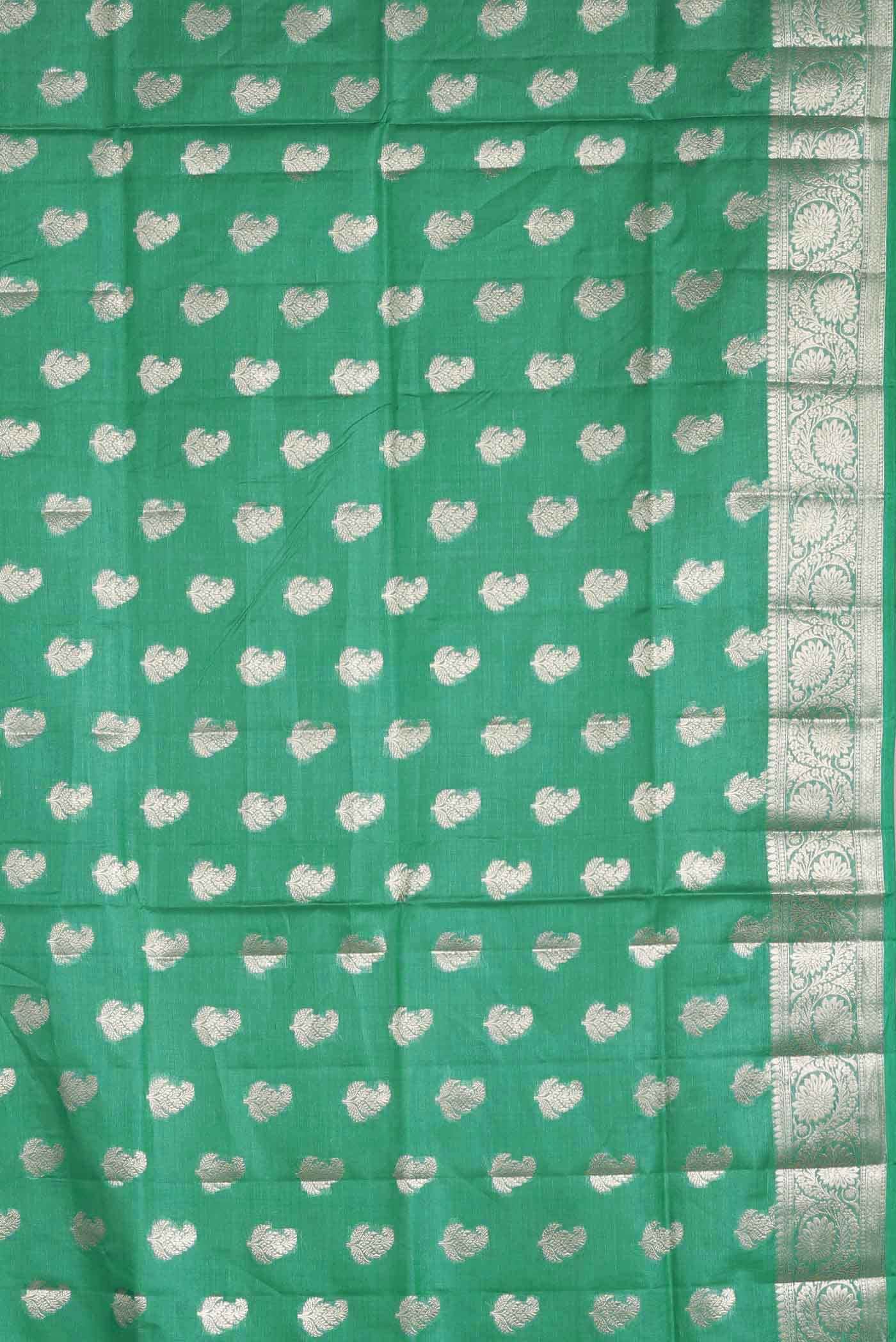 Green Banarasi Tussar Silk Saree