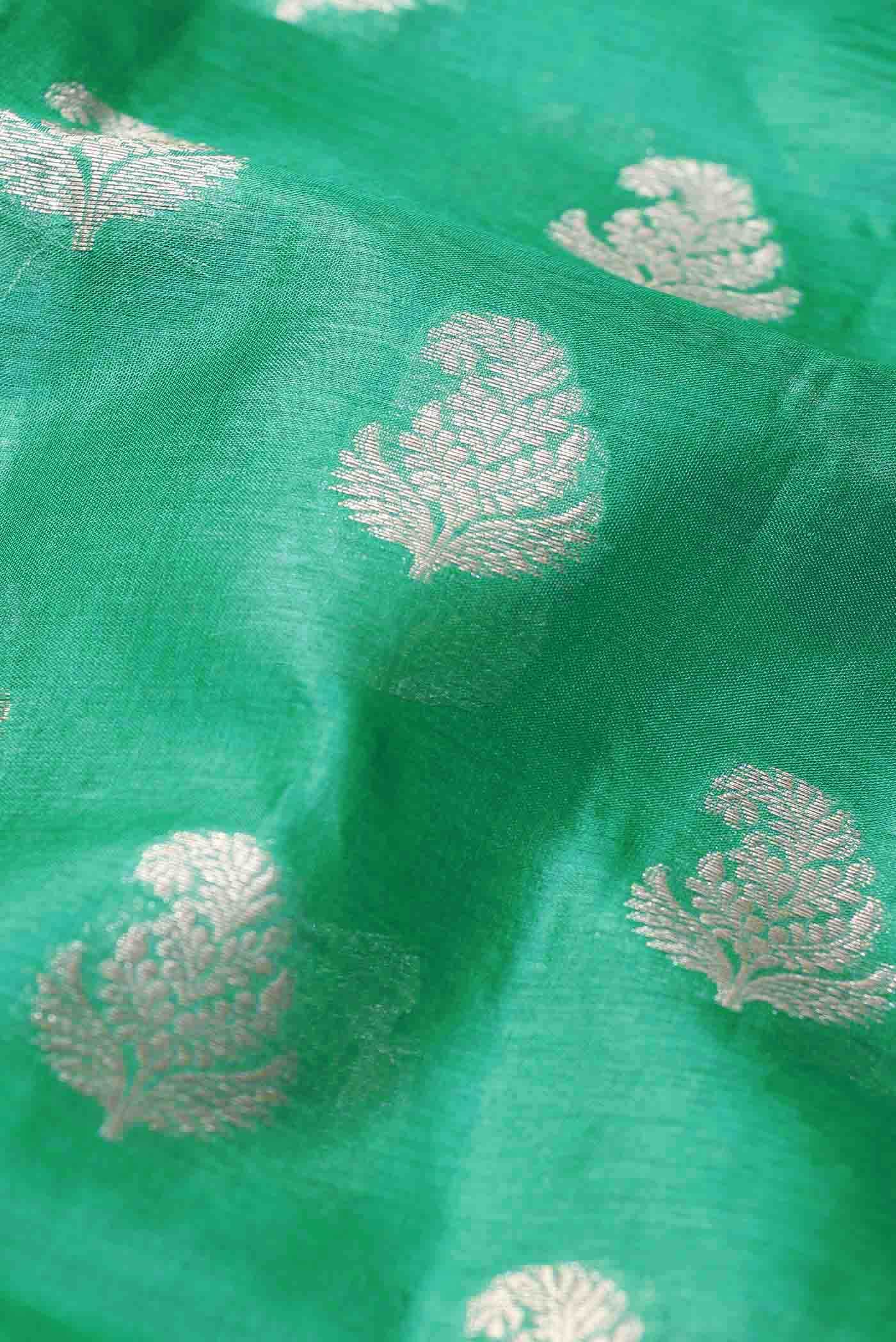 Green Banarasi Tussar Silk Saree