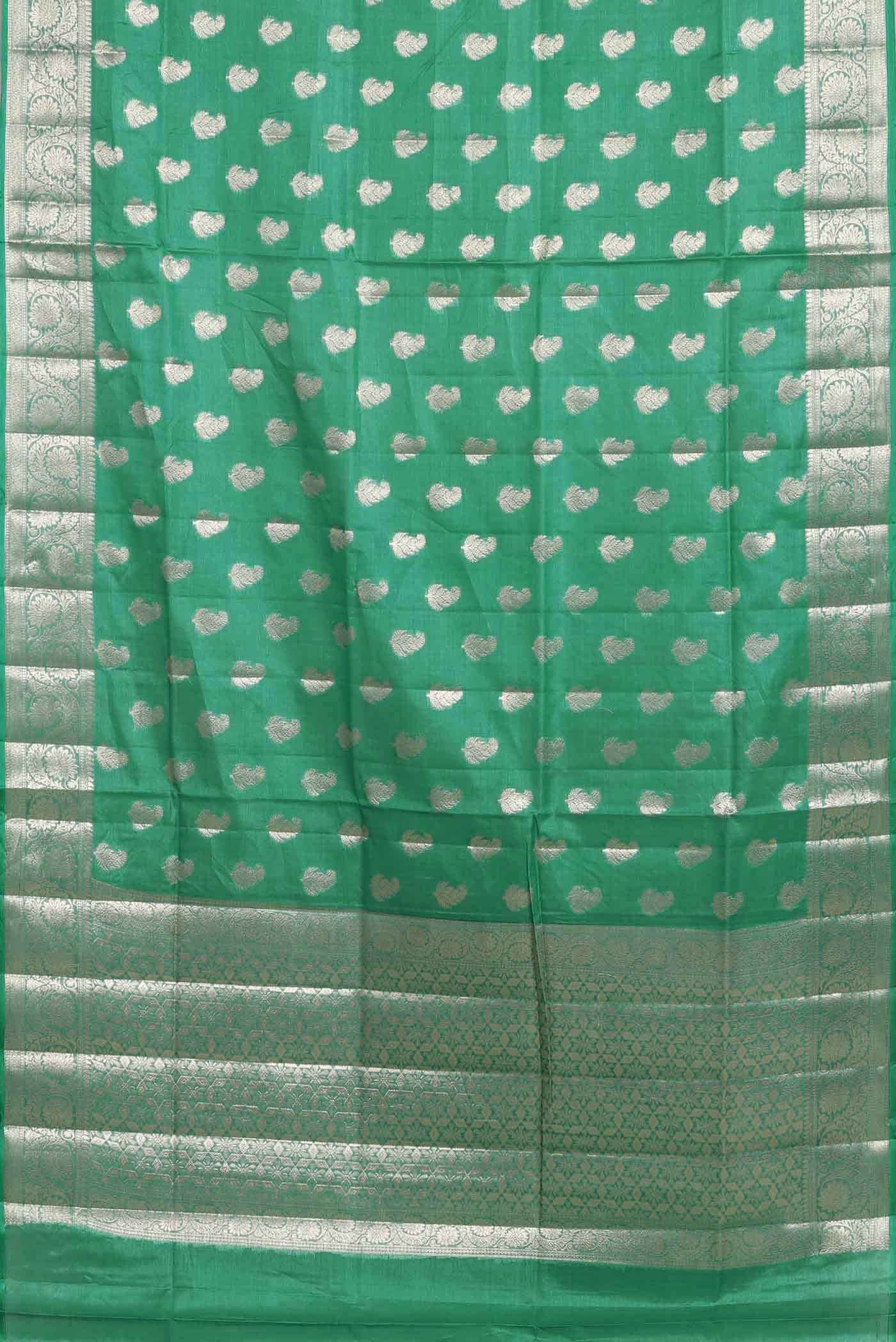 Green Banarasi Tussar Silk Saree