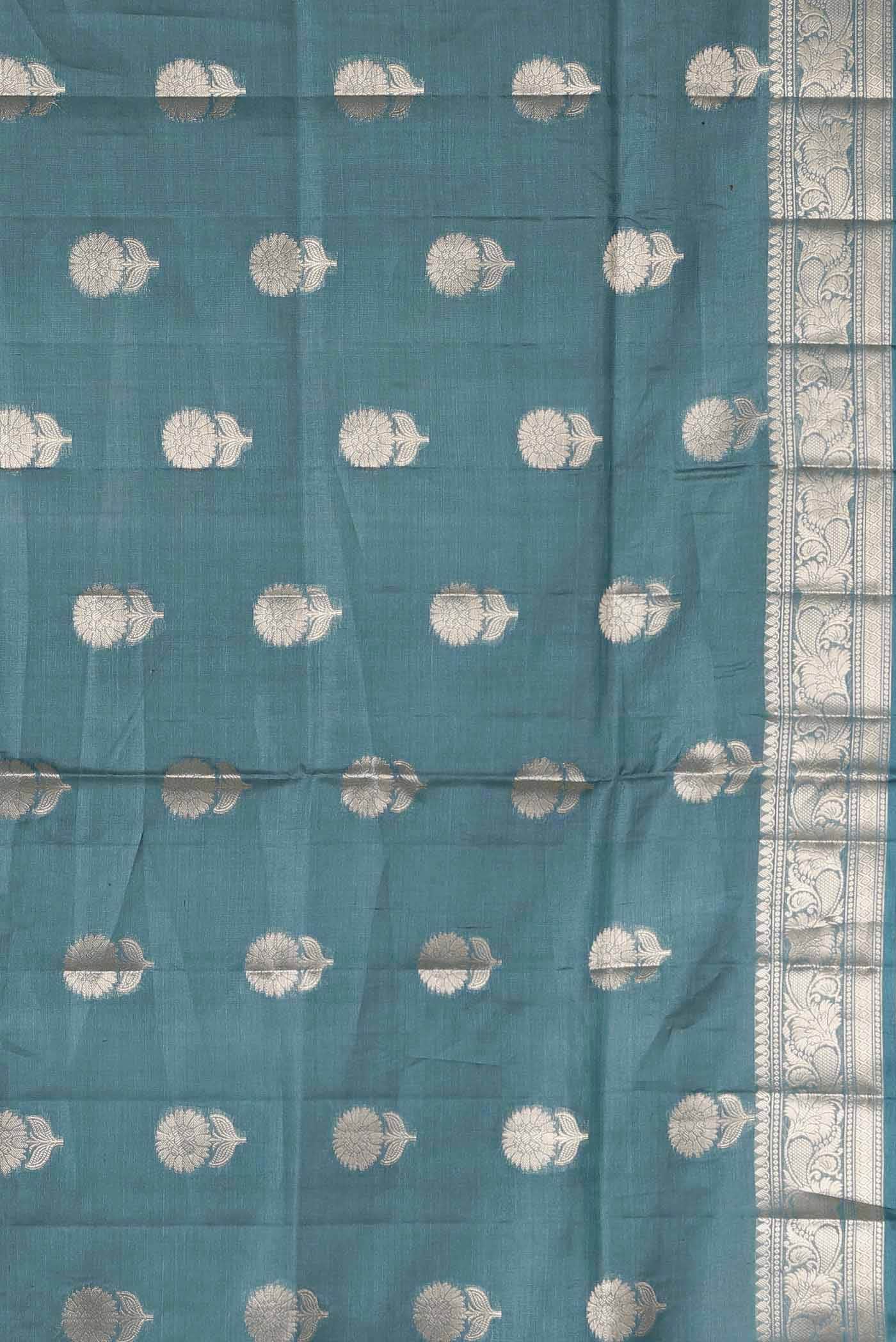 Blue Banarasi Tussar Silk Saree
