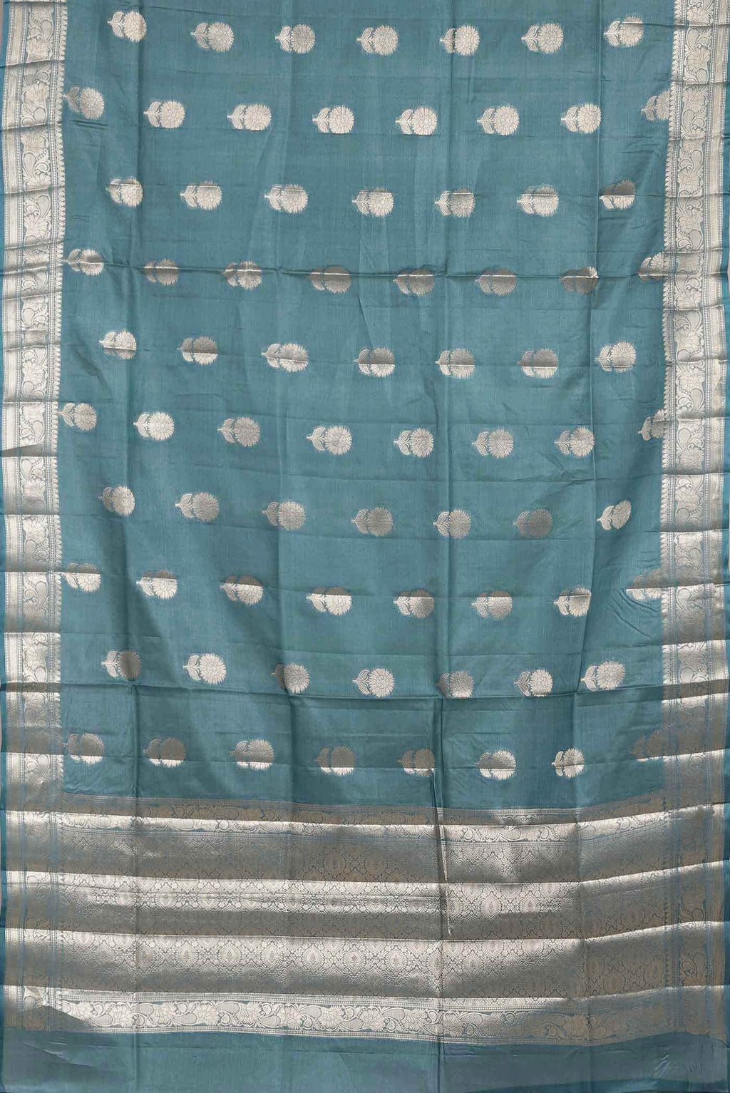 Blue Banarasi Tussar Silk Saree