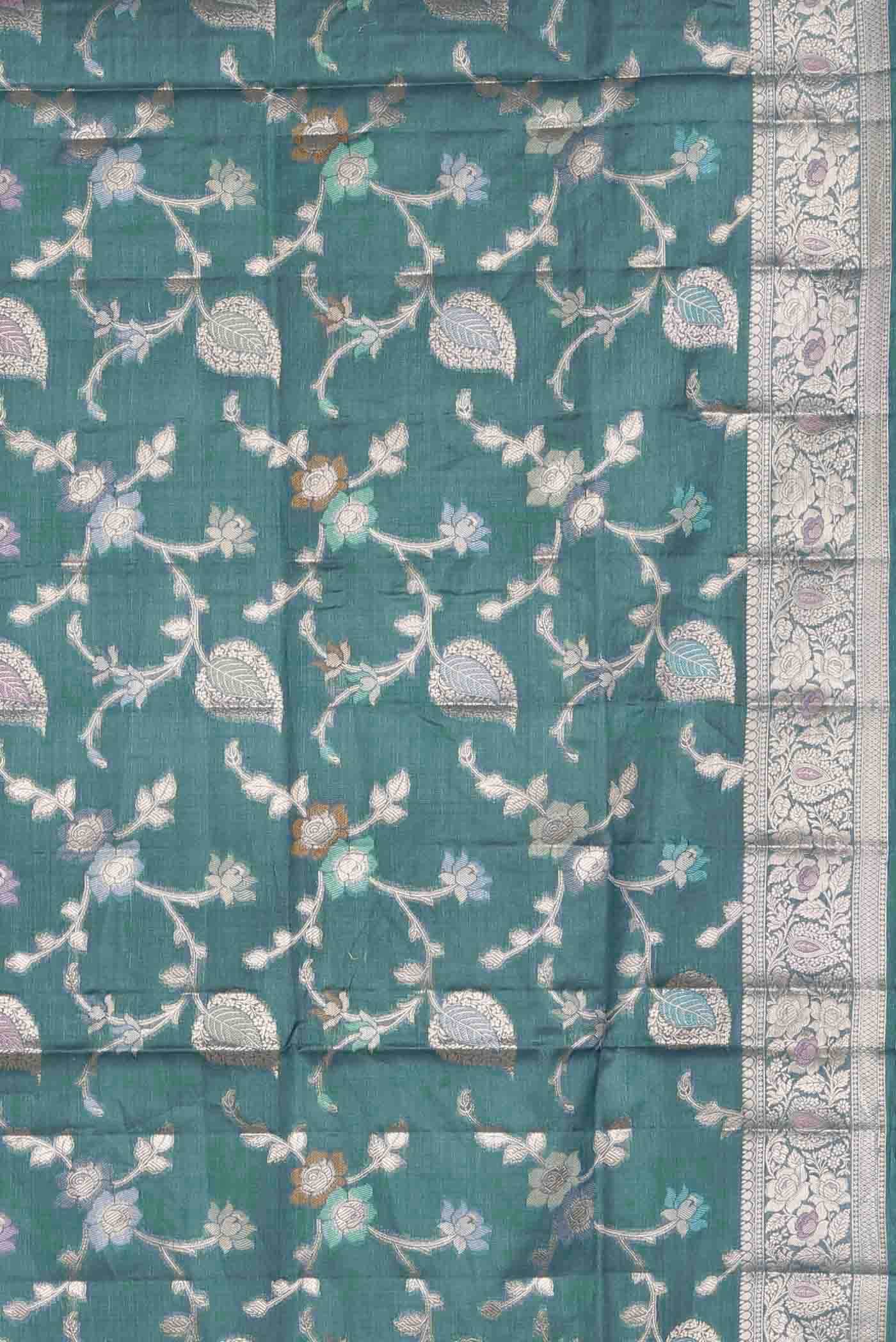 Blue Banarasi Tussar Silk Saree