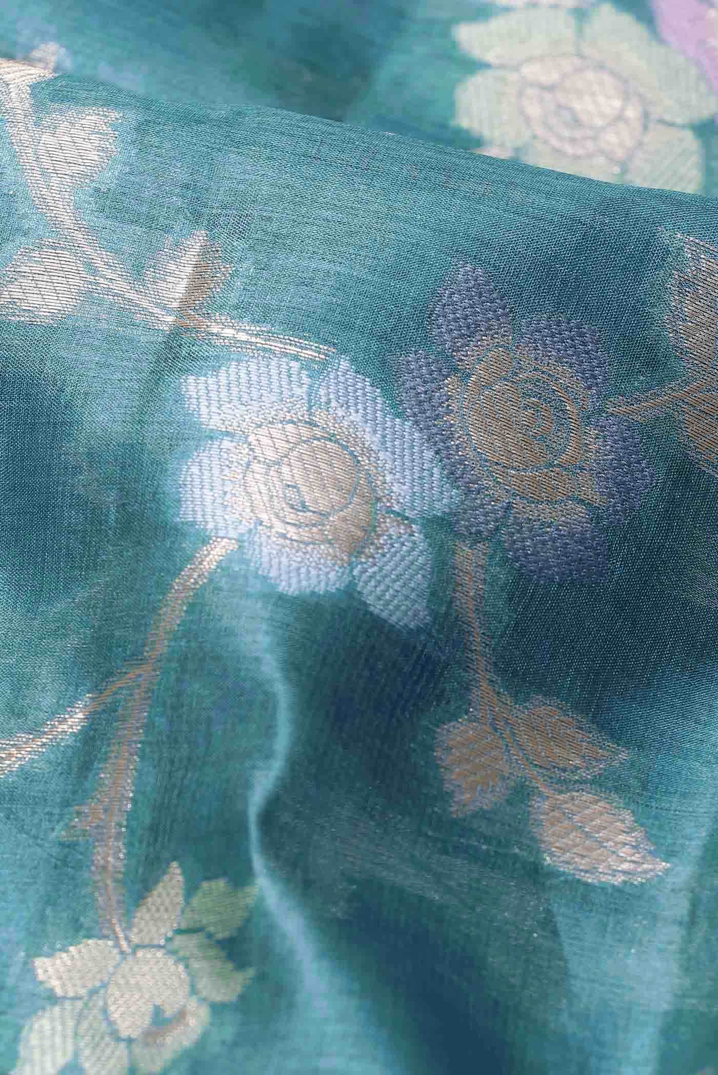 Blue Banarasi Tussar Silk Saree
