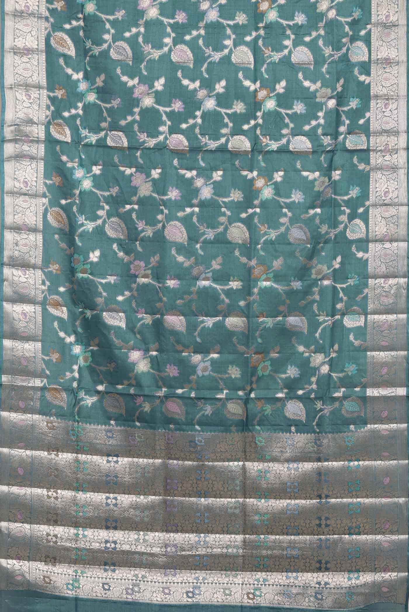Blue Banarasi Tussar Silk Saree