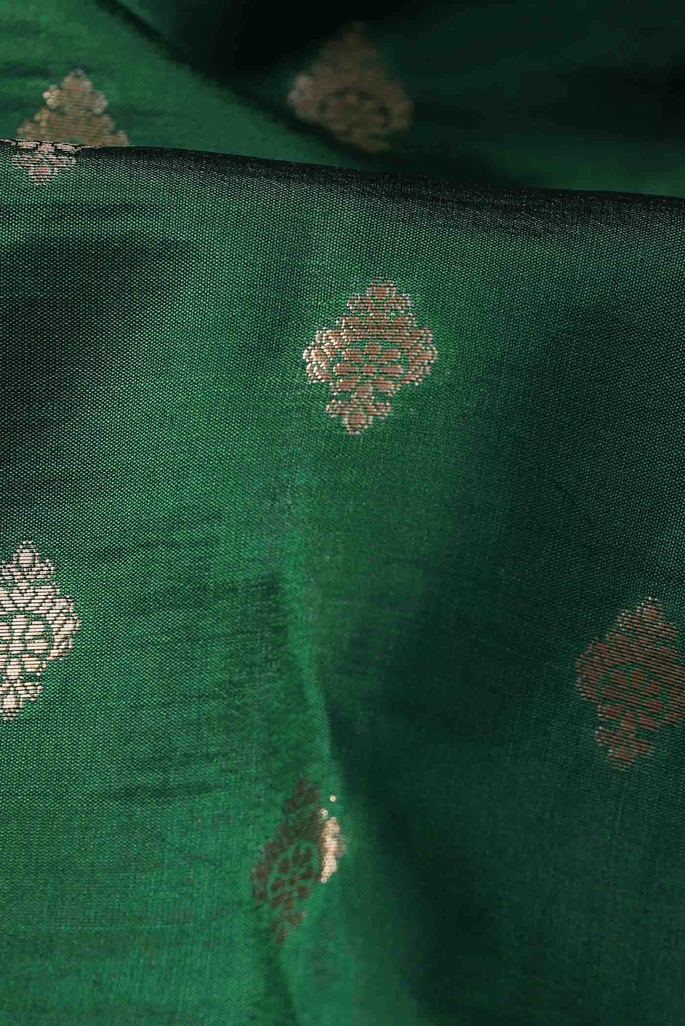 Green Banarasi Raw Silk Saree