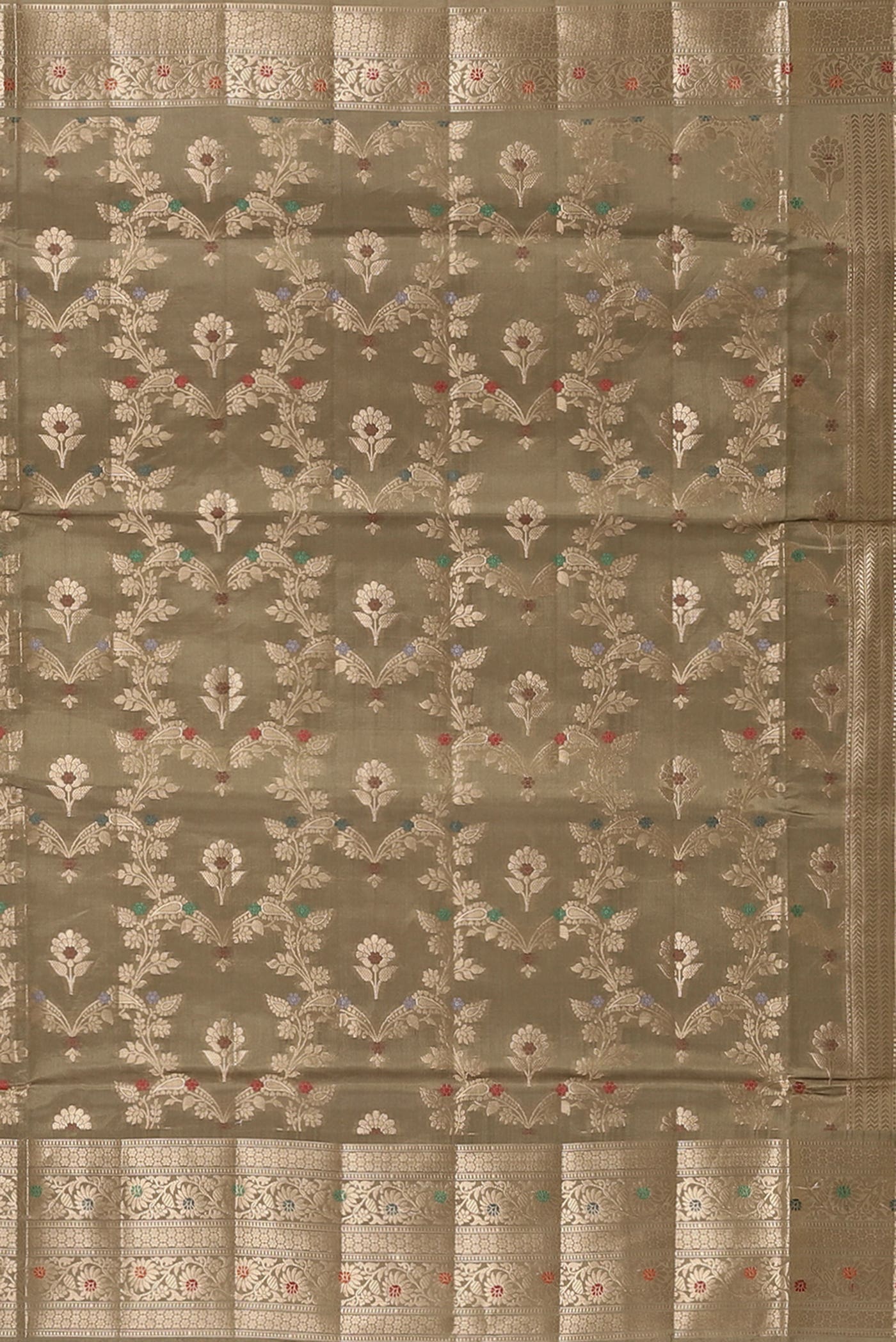 Beige Banarasi Raw Silk Saree