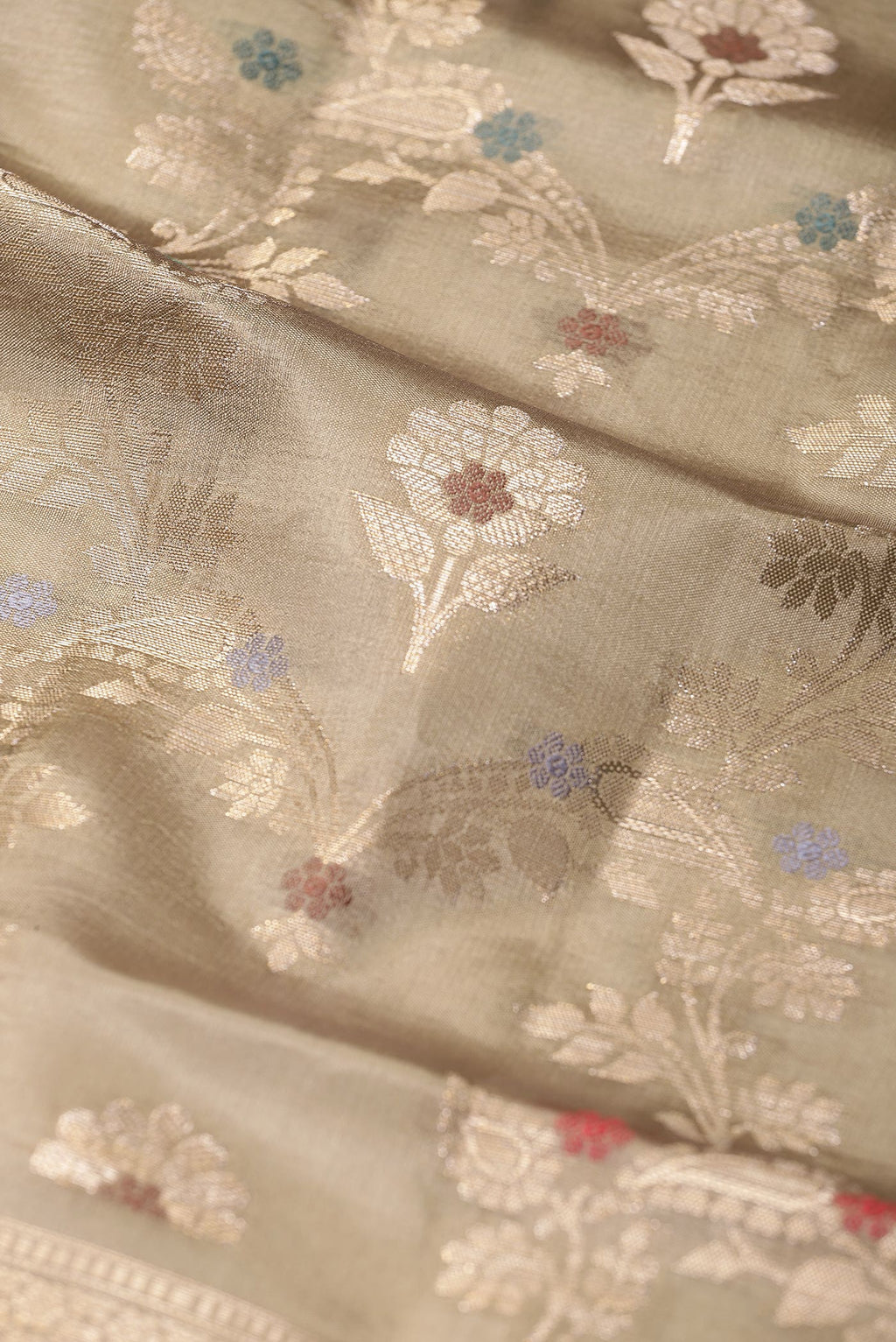 Beige Banarasi Raw Silk Saree