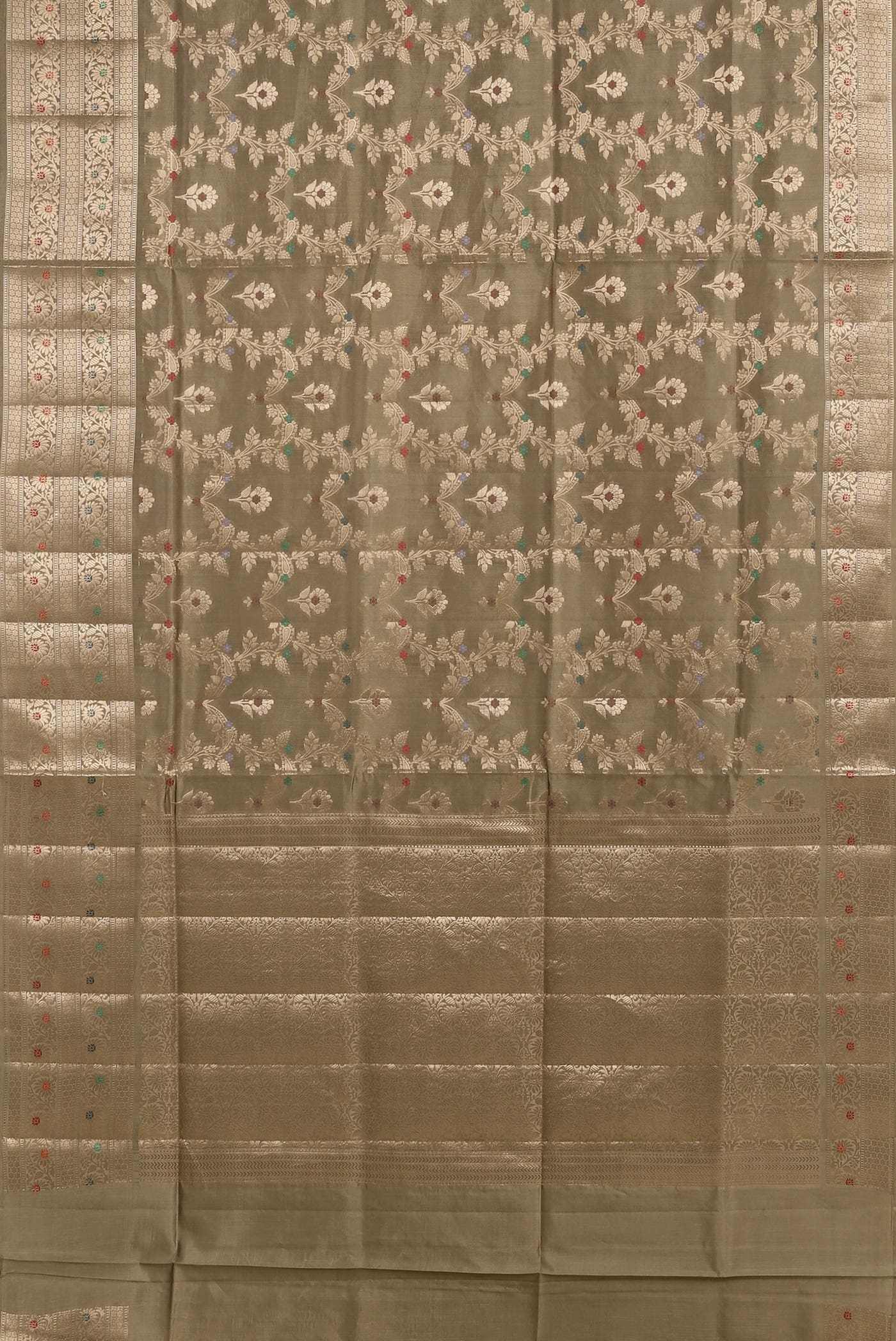 Beige Banarasi Raw Silk Saree