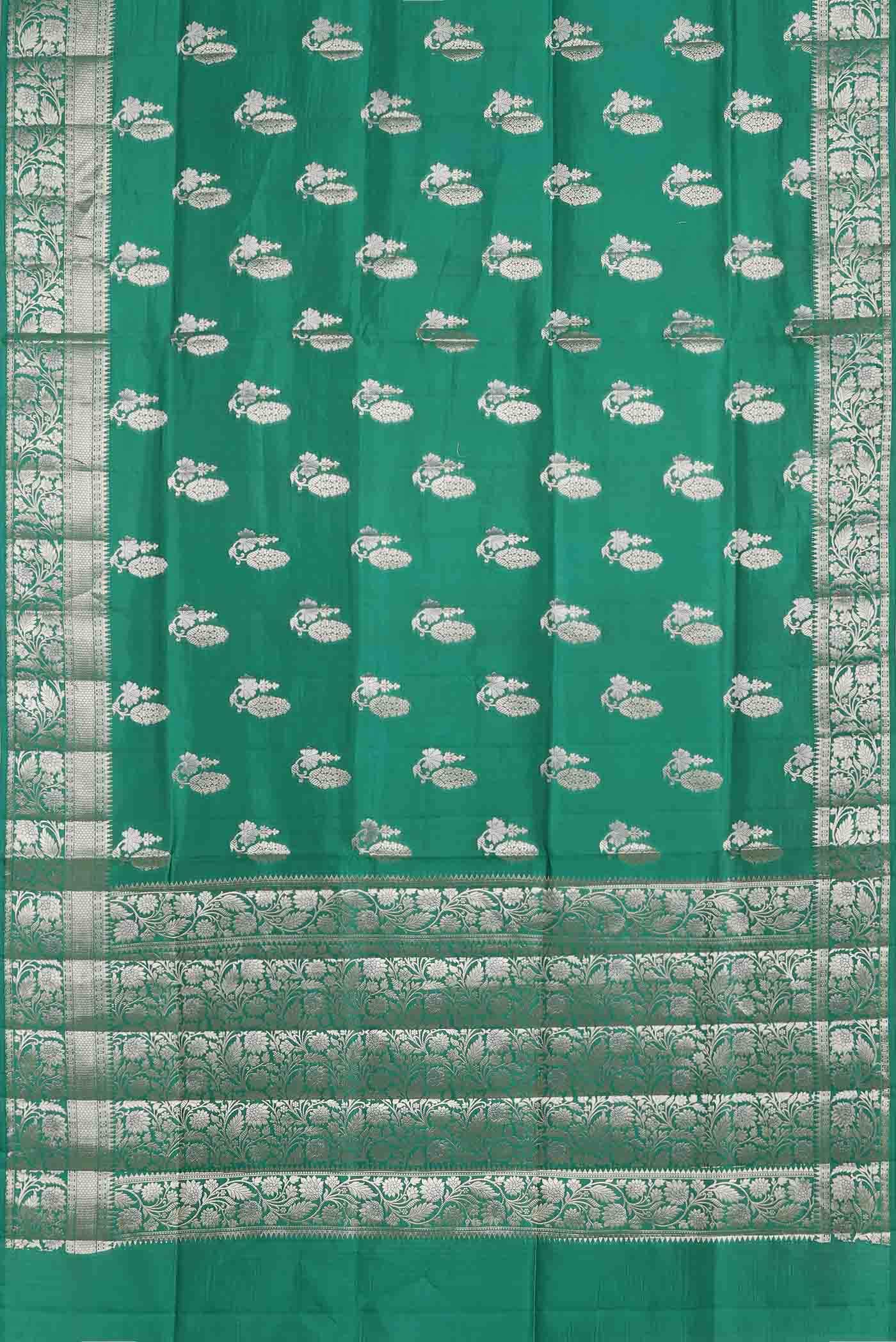 Green Banarasi Raw Silk Saree