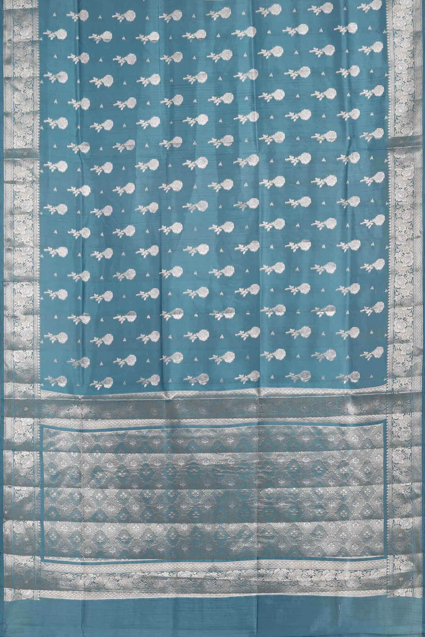 Blue Banarasi Raw Silk Saree